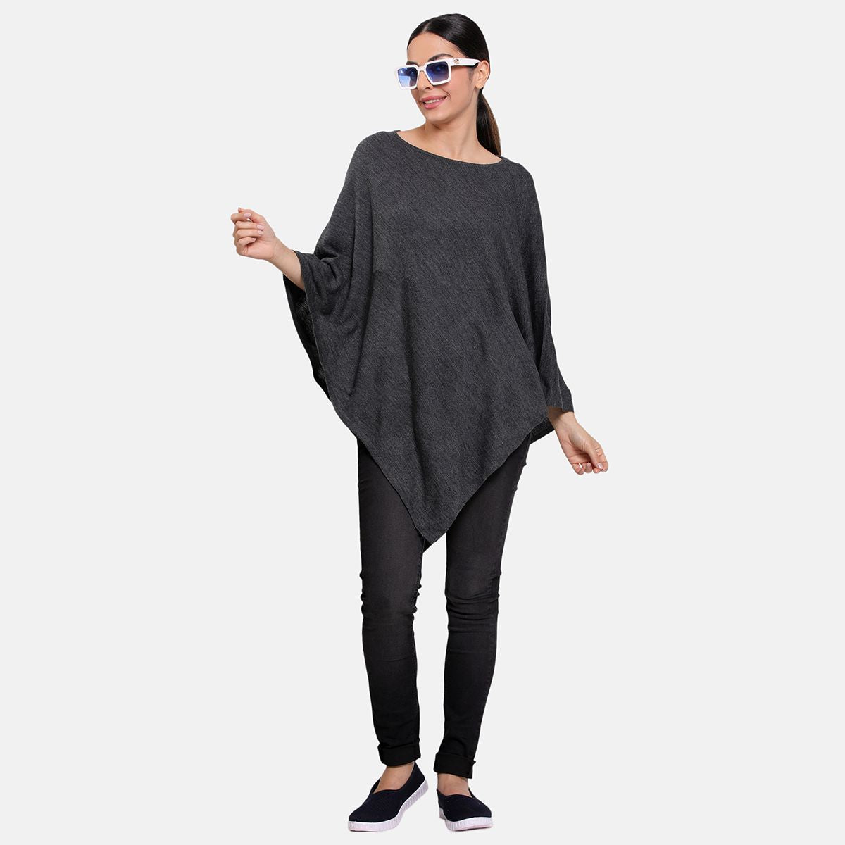 Charcoal Round Neck Nursing Cape
