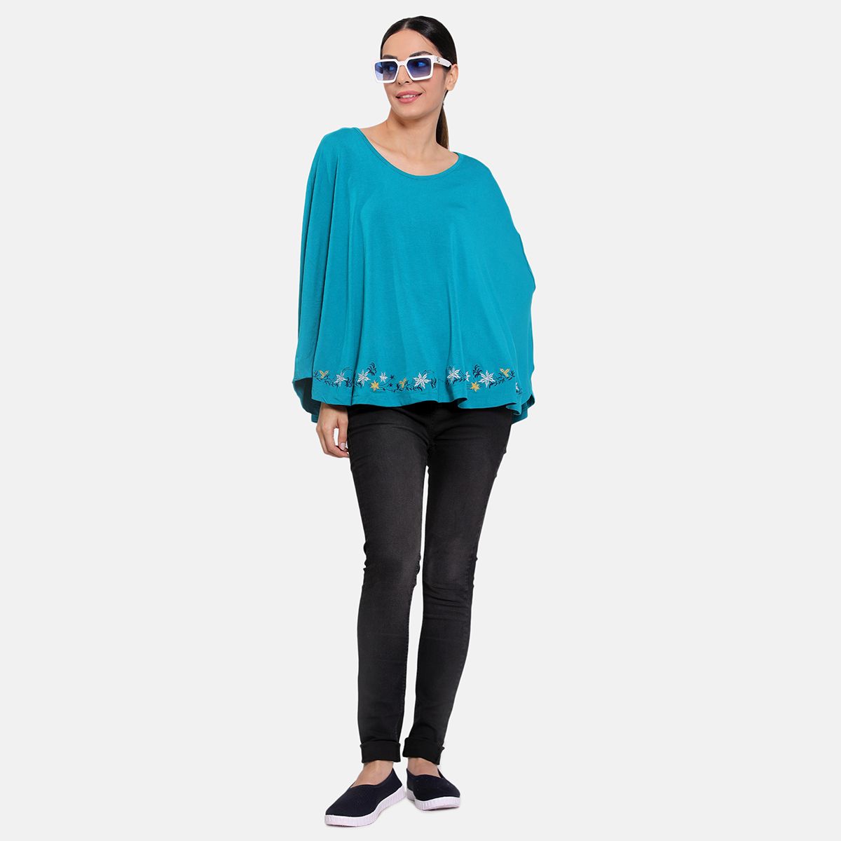 Harbor Blue Round Neck Nursing Wrapper