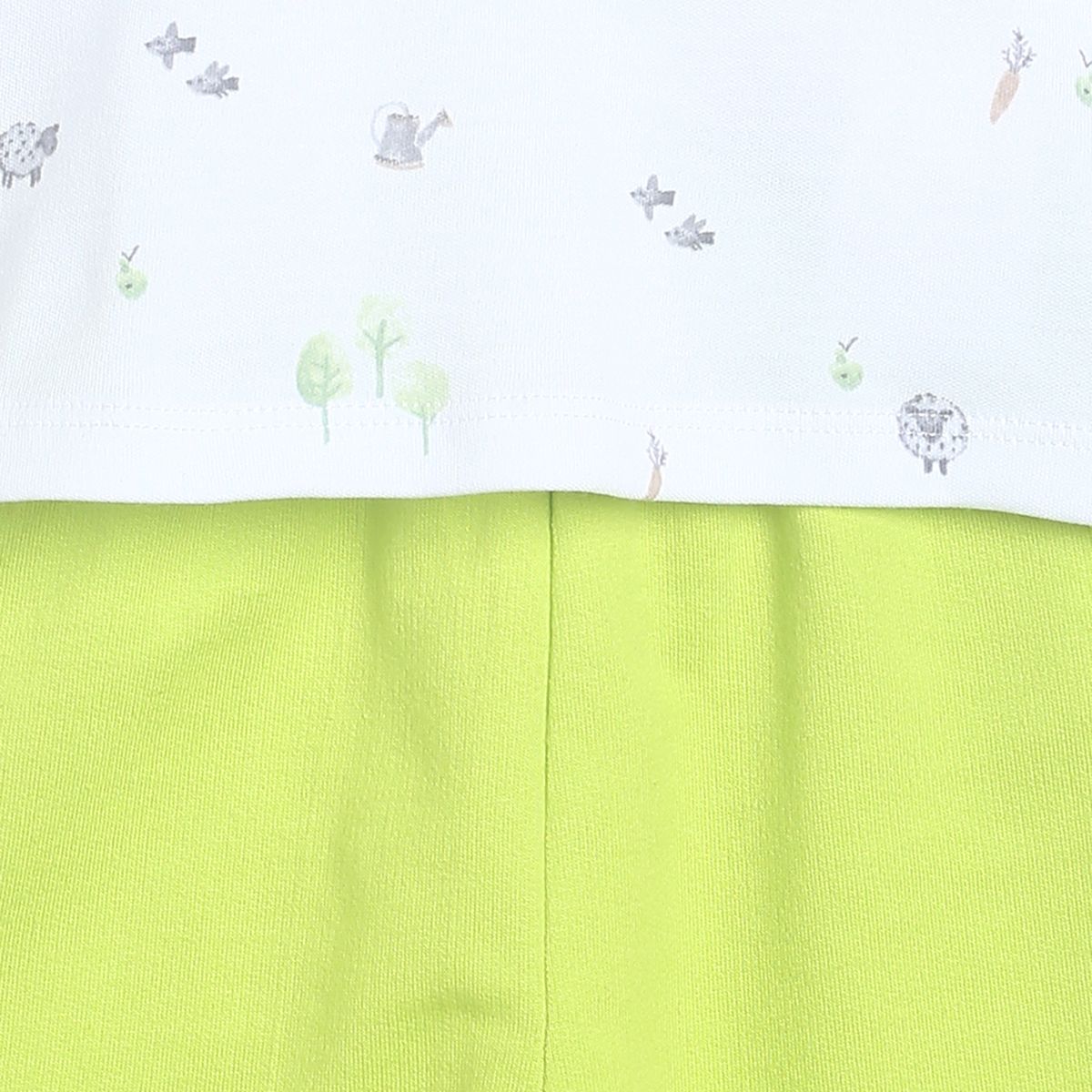 Pack of 2 t-shirt and bottom set - lime for 0-3 Months