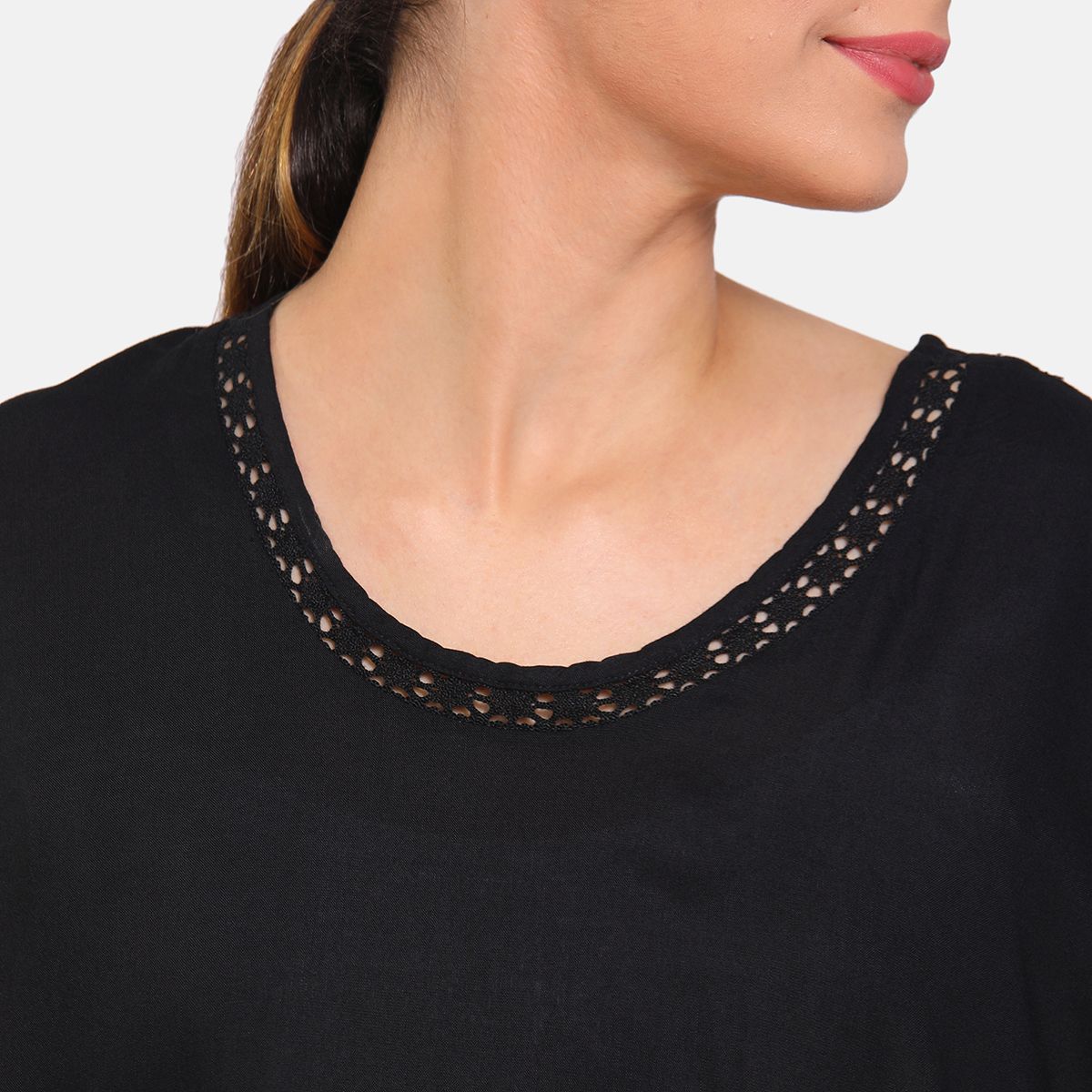 Black Round Neck Nursing Wrapper