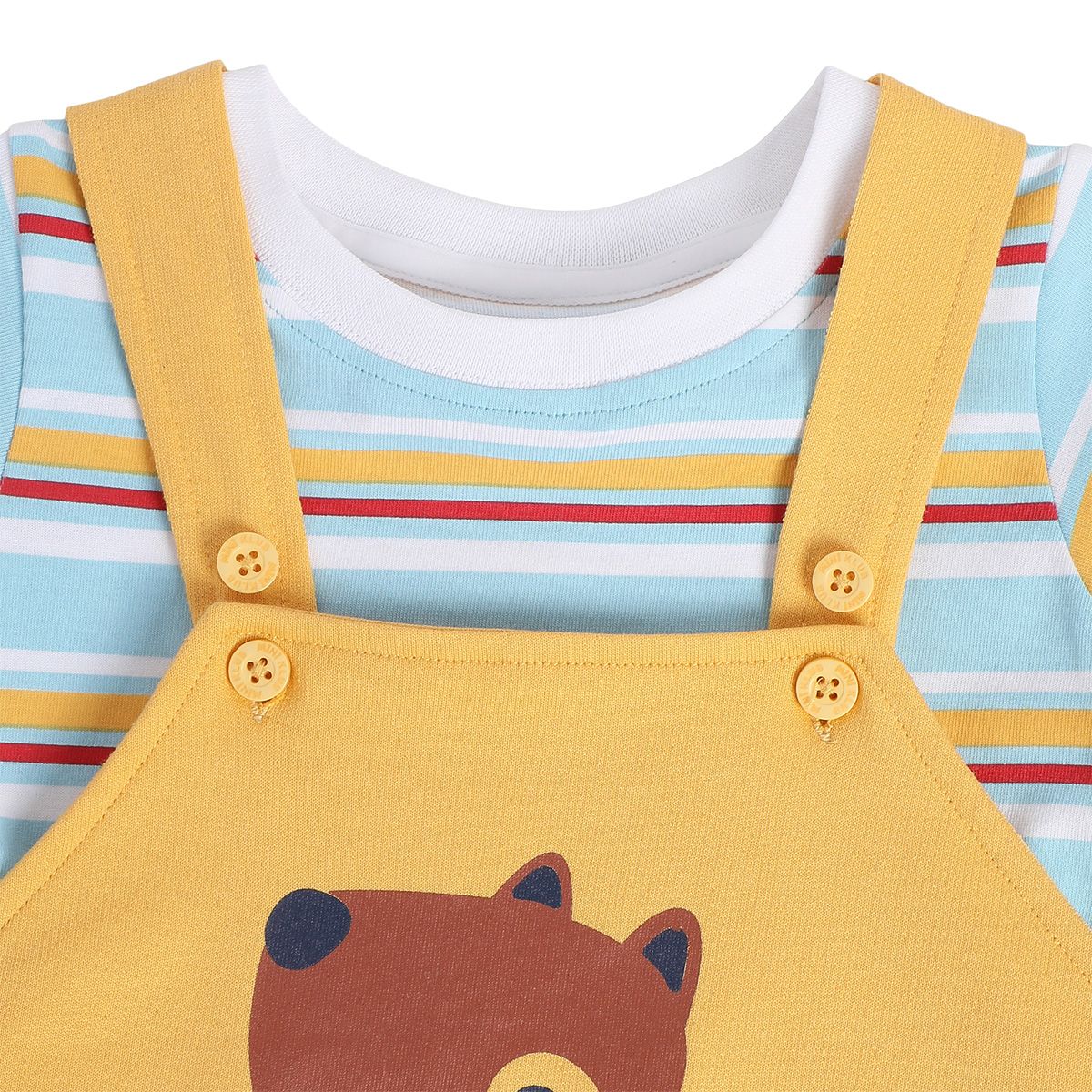 Boys Yellow Pack Of 2 Dungaree Set