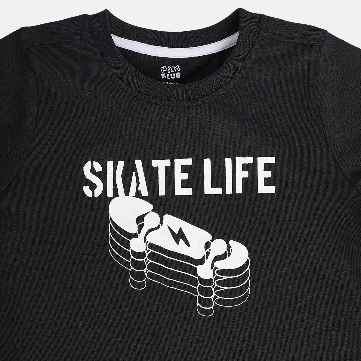 Boys Black/ Yellow T-Shirt And Bottom Set