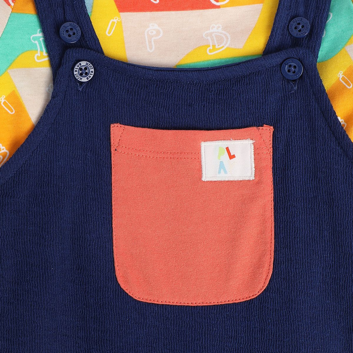 Boys Multicolor Pack Of 2 Dungaree Set