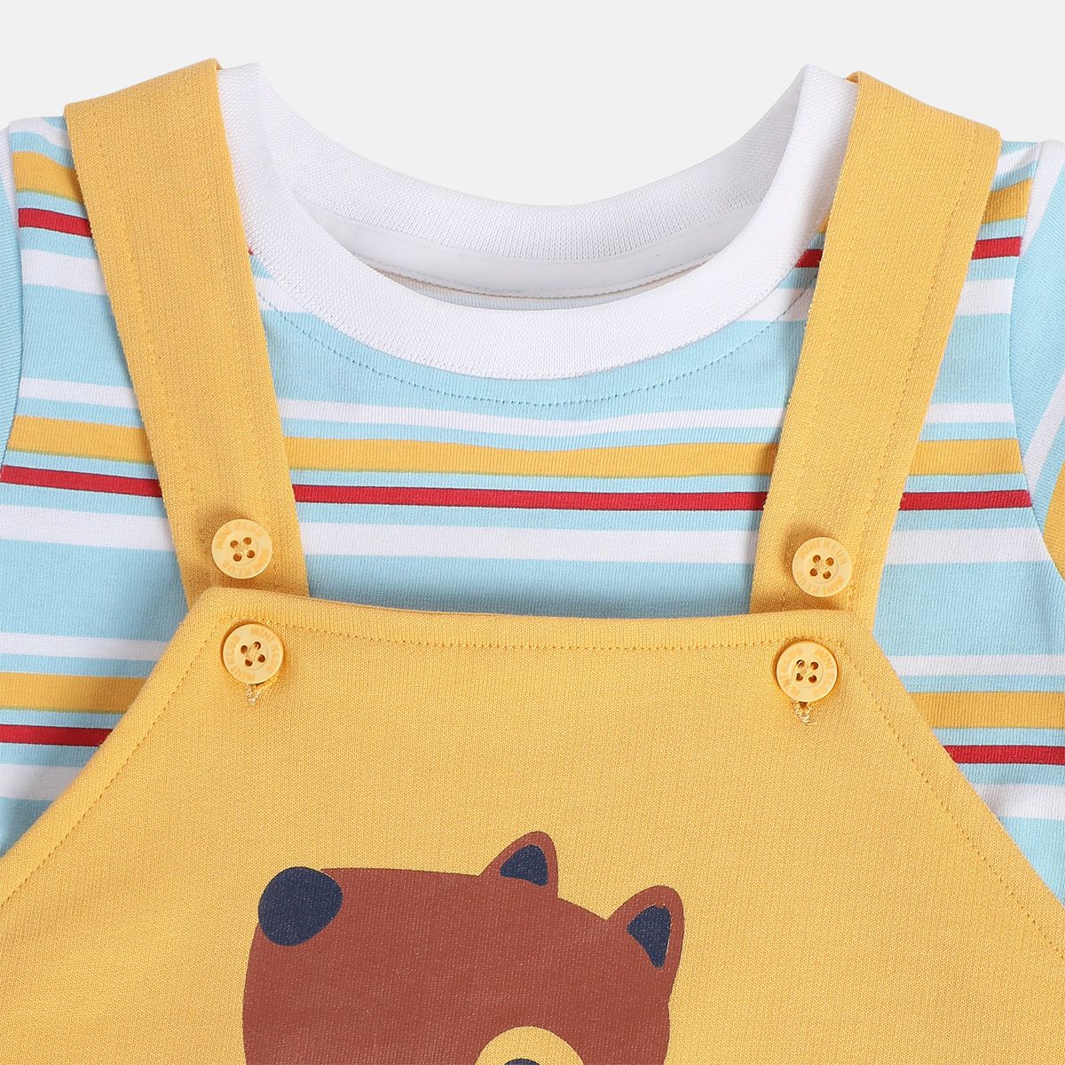 Boys Yellow Pack Of 2 Dungaree Set