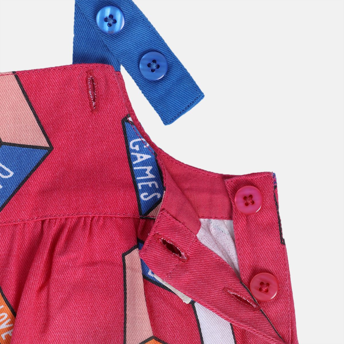 Girls Pink Pack Of 2 Dungaree Set