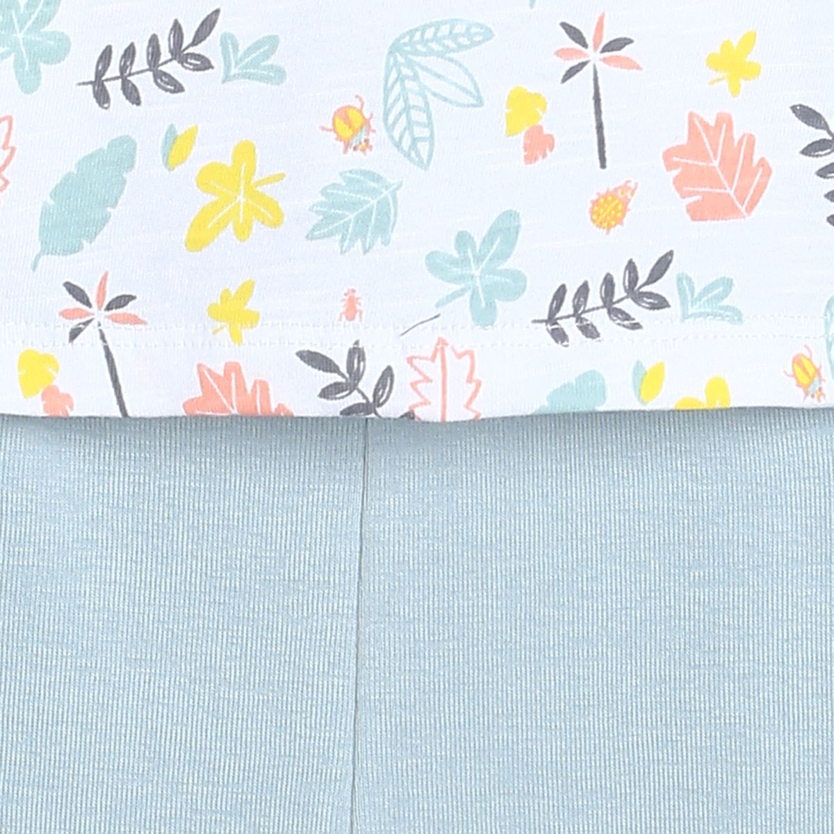 Pack of 2 top and bottom set - white & sky blue for 0-3 Months