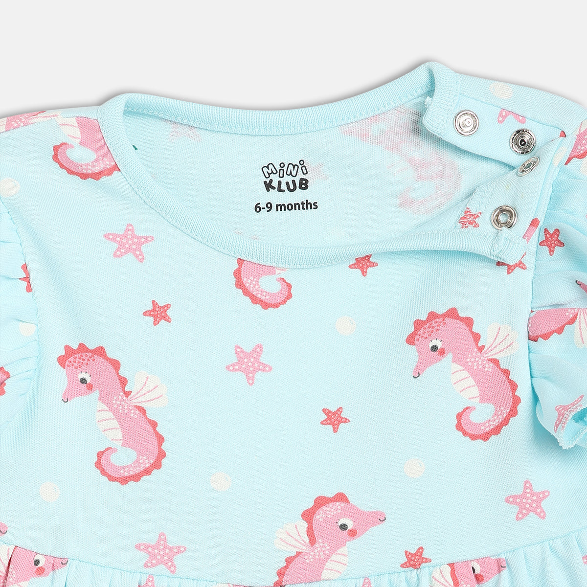 Girls Blue/White Short Sleeve Dress