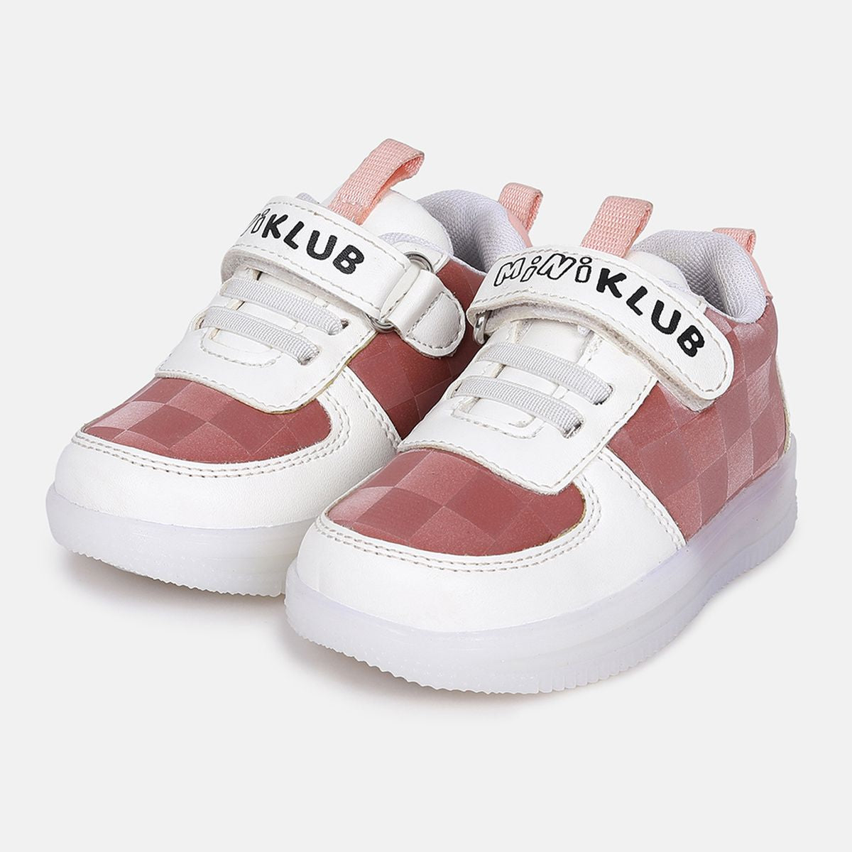 Miniklub Baby White And Pink Color Pair of Hard Sole Light Shoes