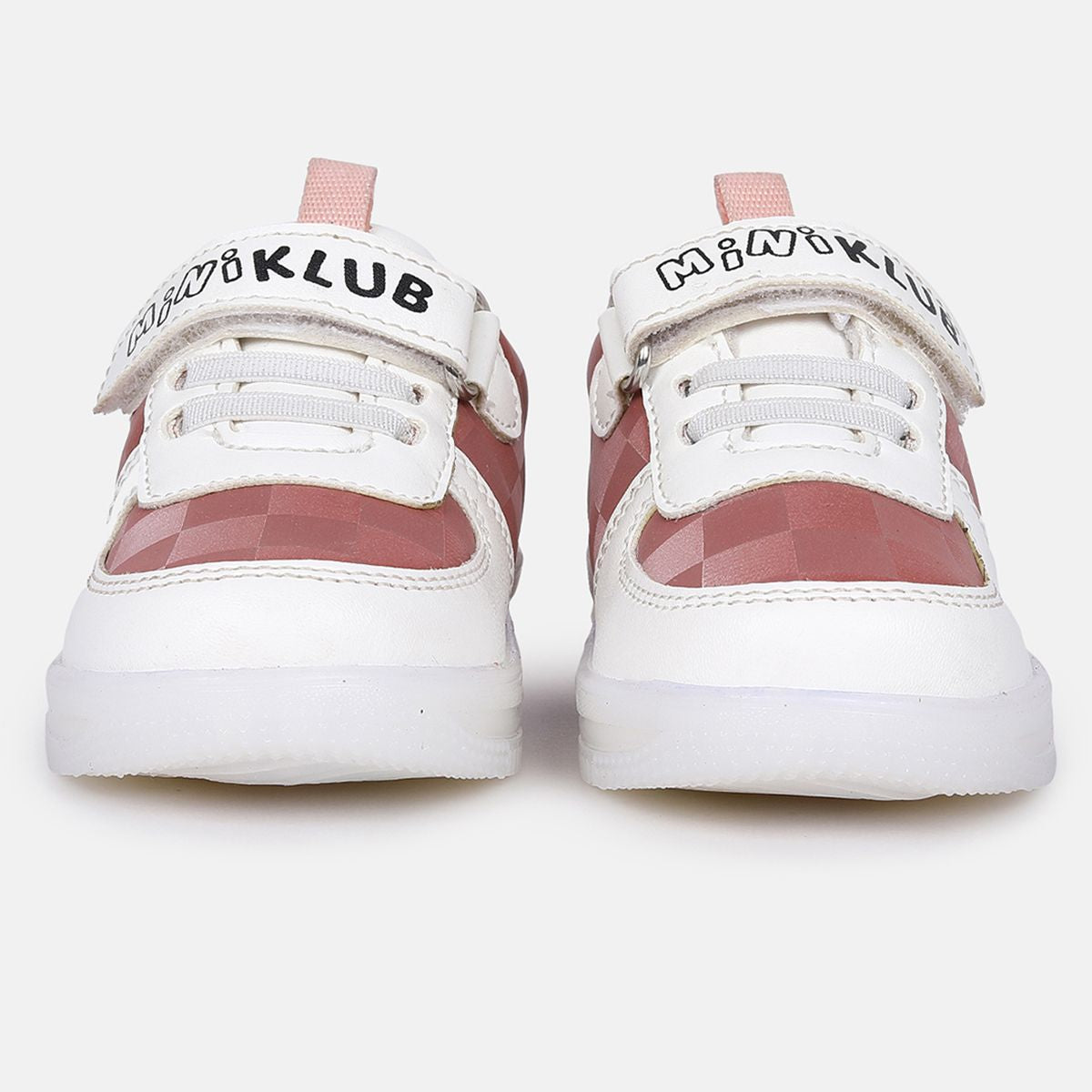 Miniklub Baby White And Pink Color Pair of Hard Sole Light Shoes