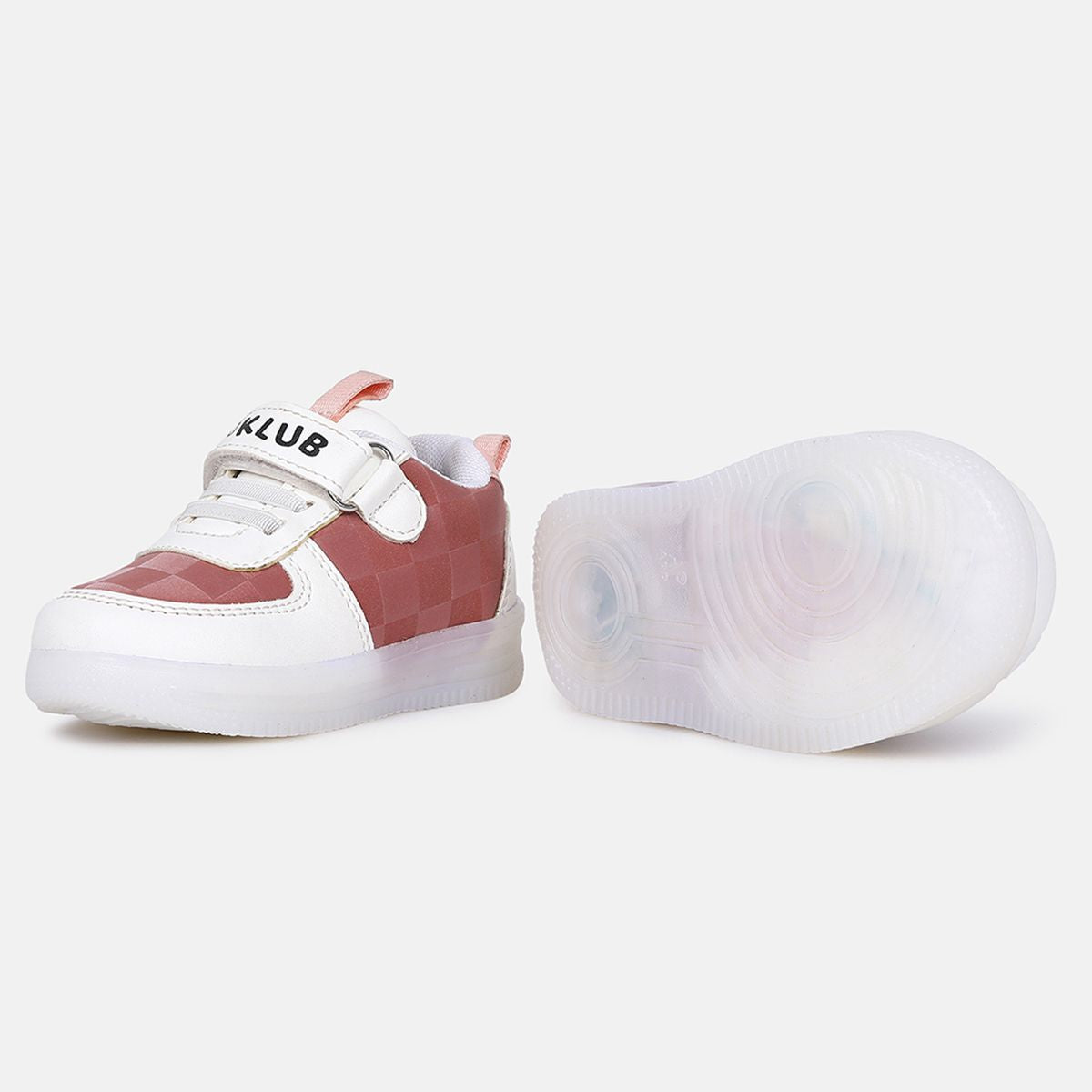 Miniklub Baby White And Pink Color Pair of Hard Sole Light Shoes