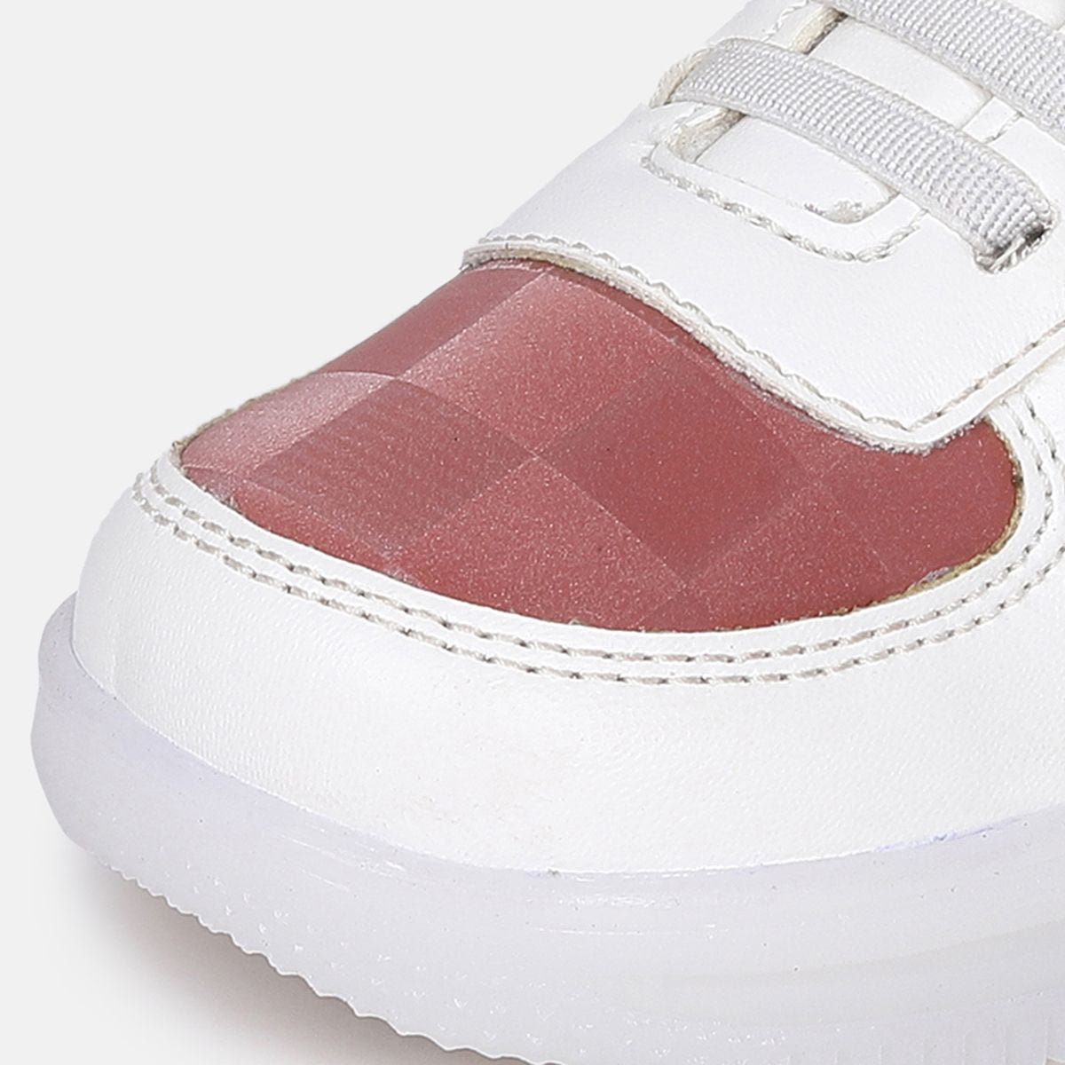 Miniklub Baby White And Pink Color Pair of Hard Sole Light Shoes