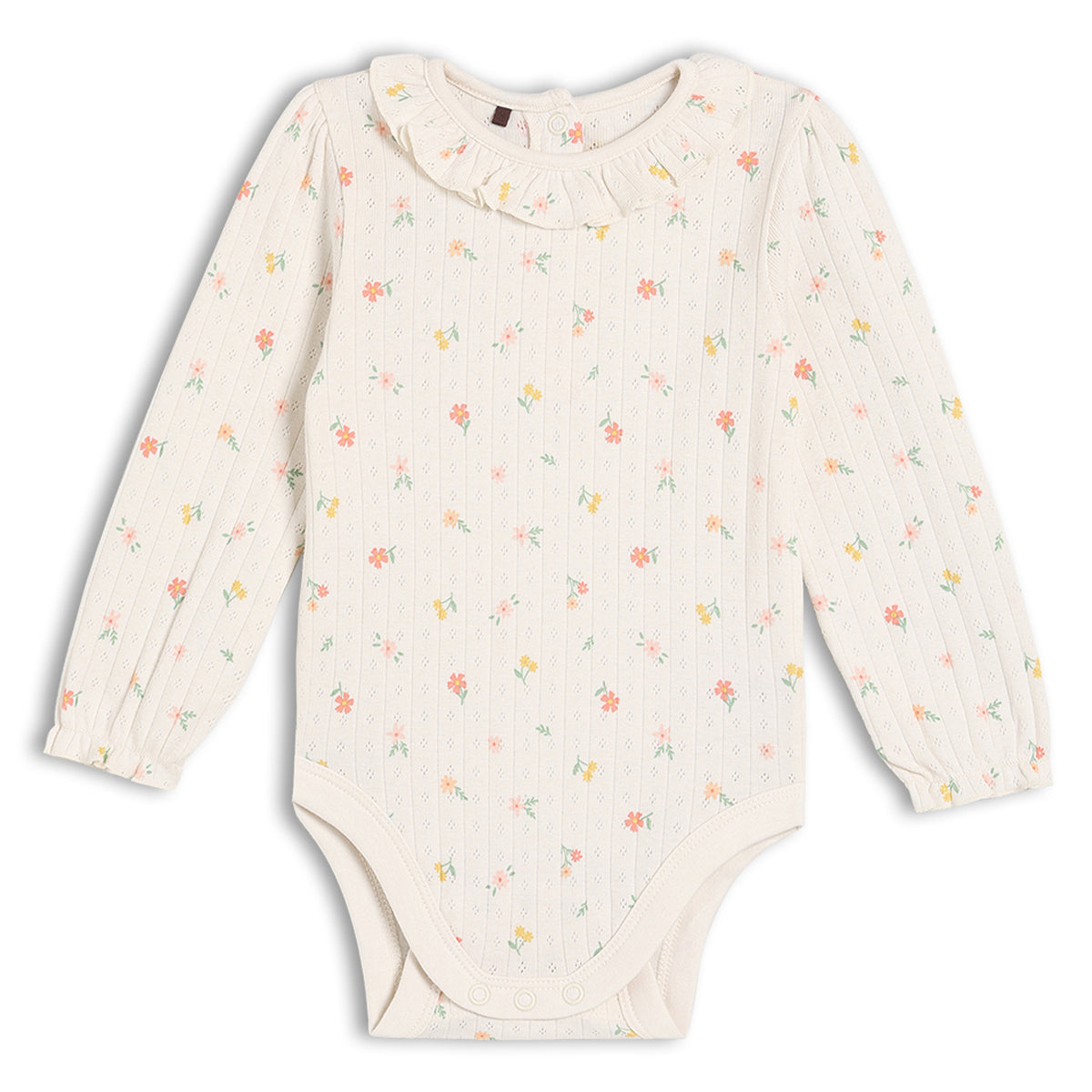 Baby Girls Pack of 3 Floral Printed Bodysuits, Multicolour