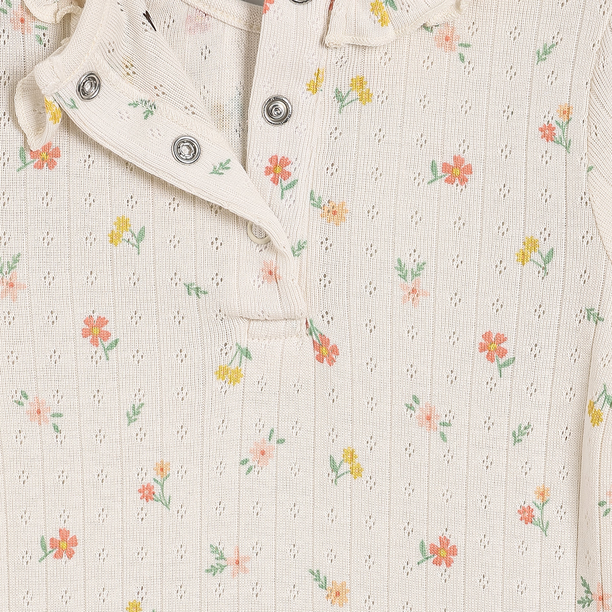 Baby Girls Pack of 3 Floral Printed Bodysuits, Multicolour