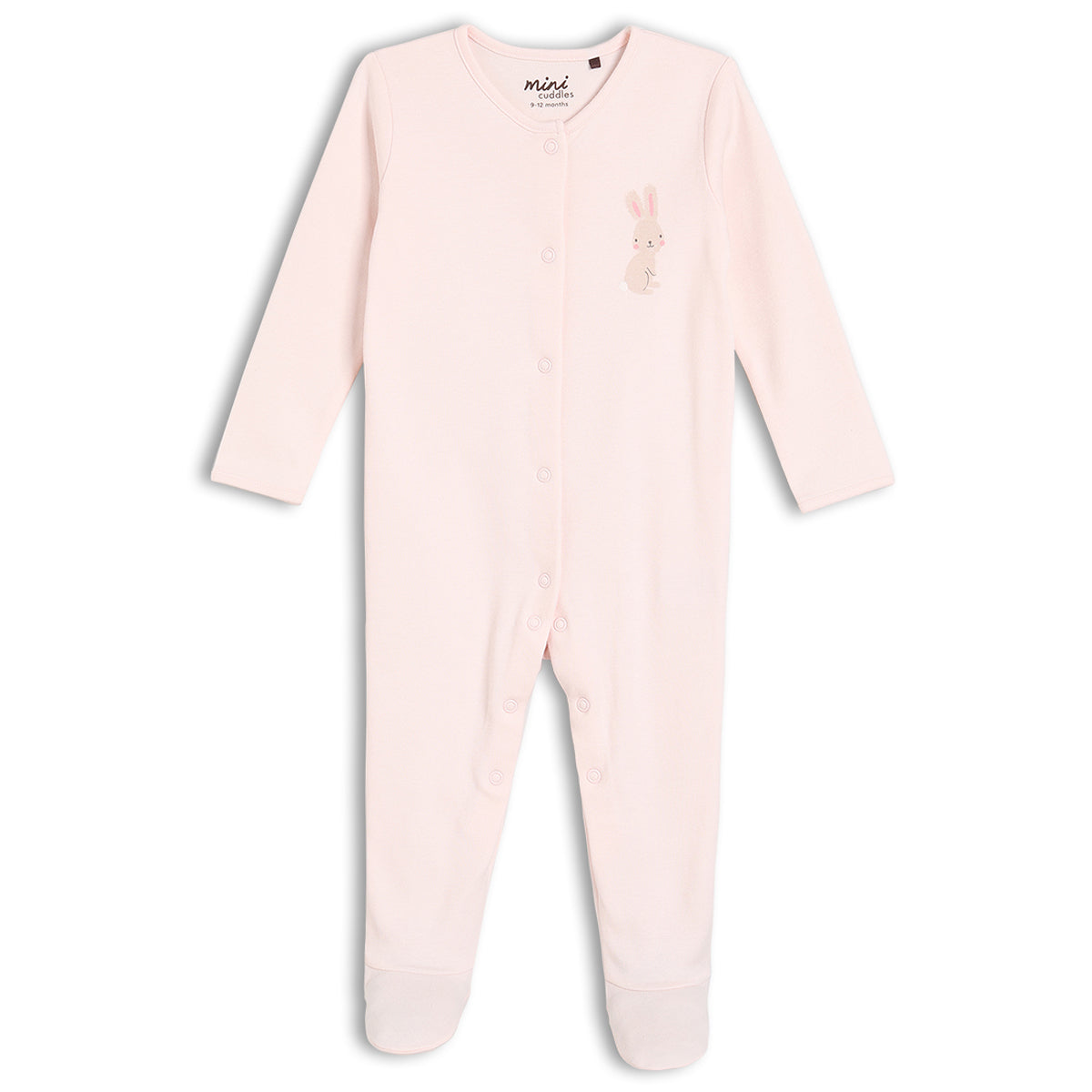 Baby Girls Pack of 2 Rainbow Printed Sleepsuit, Multicolour