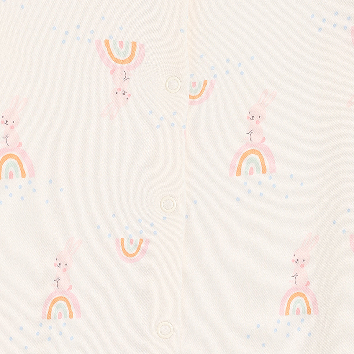 Baby Girls Pack of 2 Rainbow Printed Sleepsuit, Multicolour