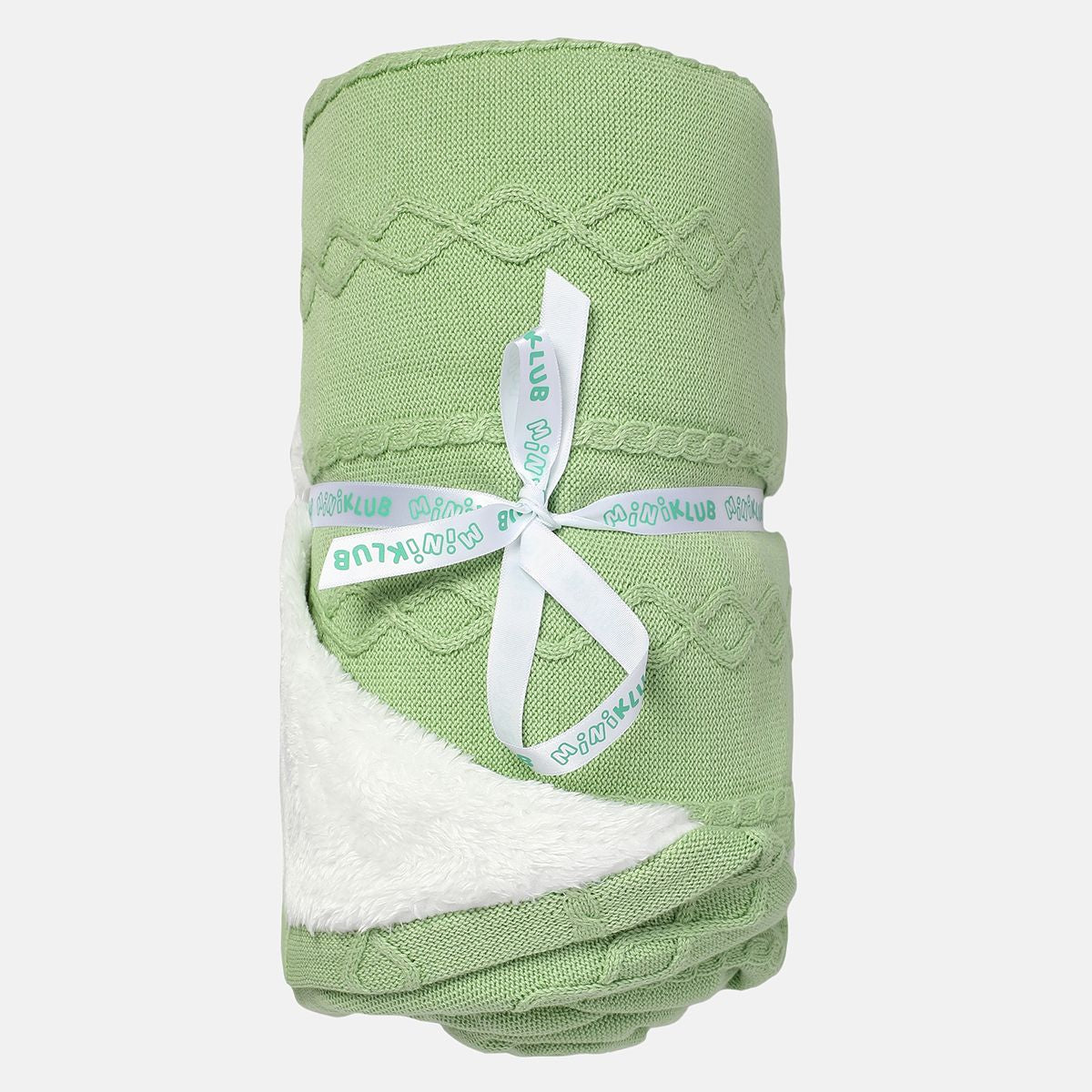 Miniklub New Born Green/White Color Blanket