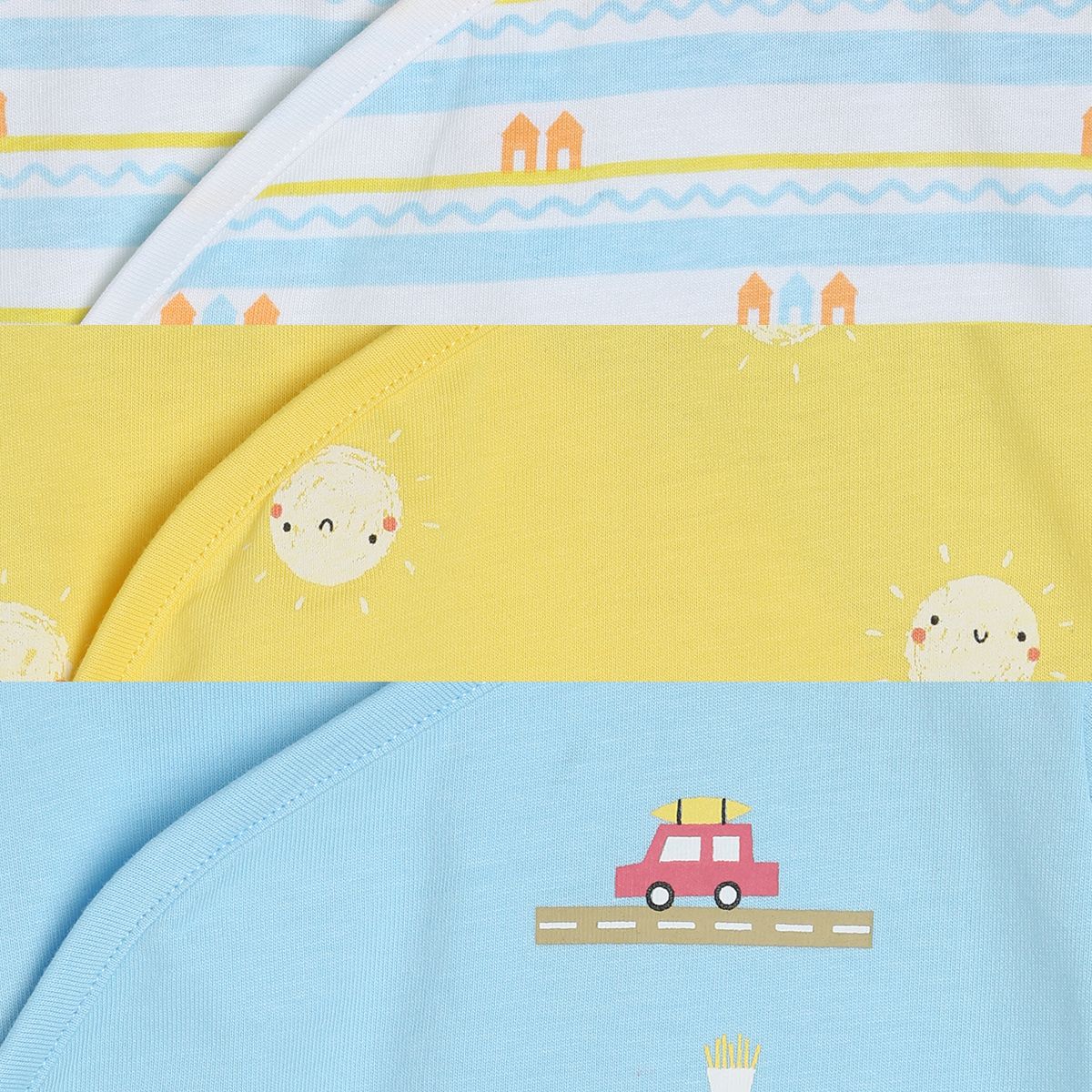 Boys Multicolor Pack Of 3 Front Open Vest