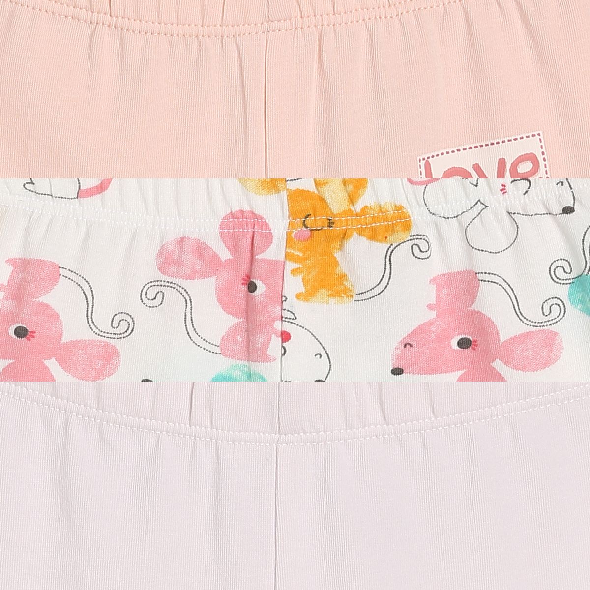 Girls Multicolor Pack Of 3 Legging