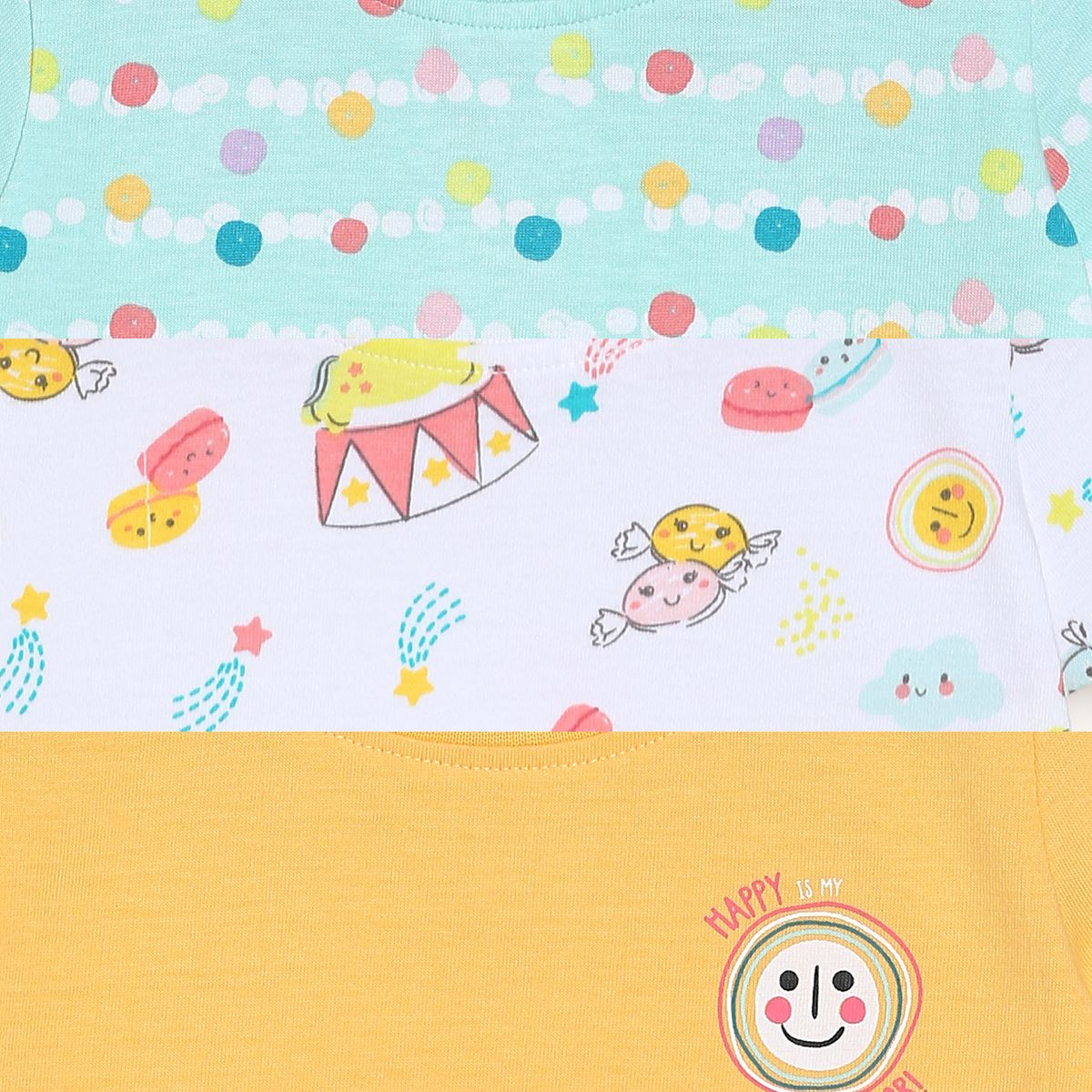 Girls Multicolor Pack Of 3 Knit Top