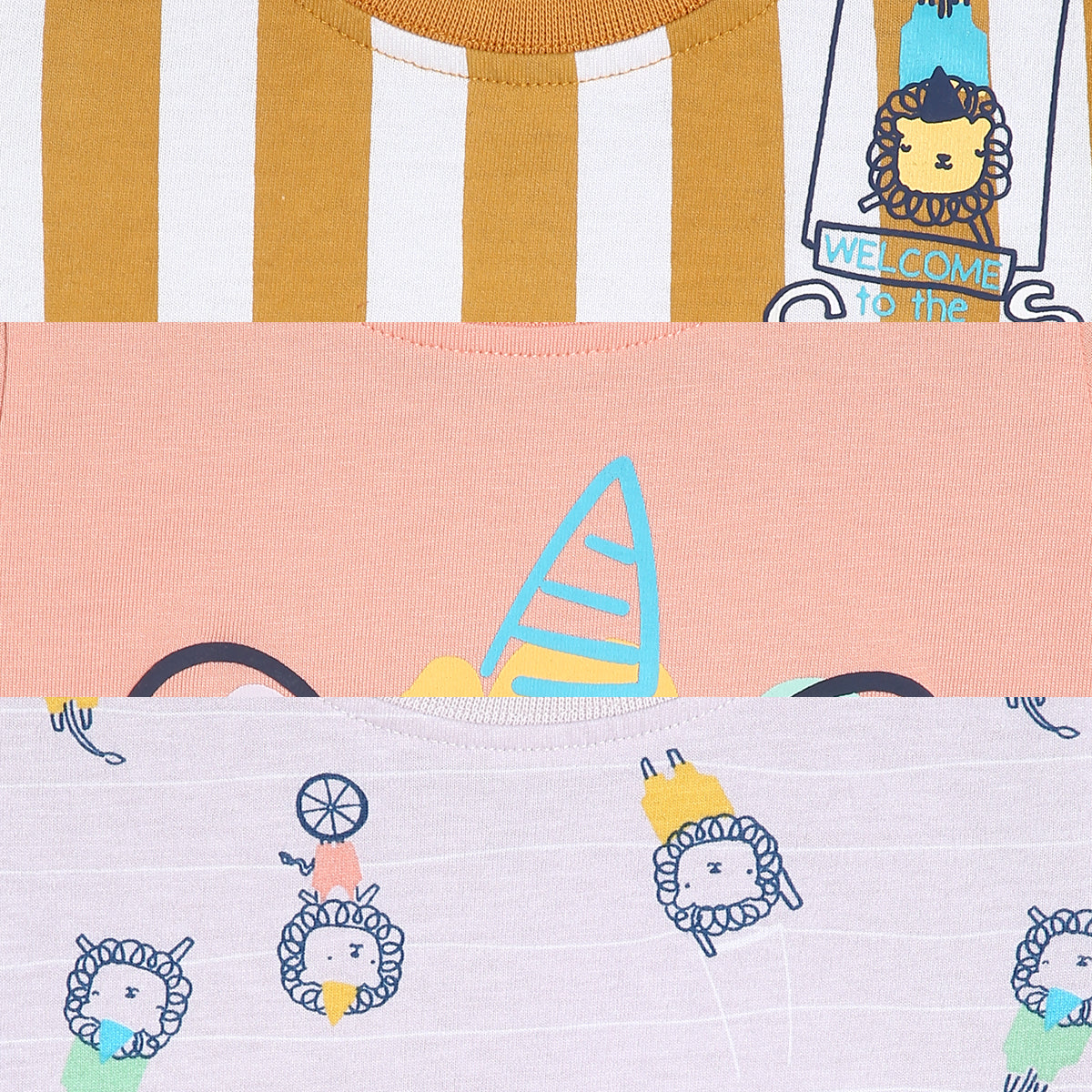 Boys Multicolor Pack Of 3 T-Shirt