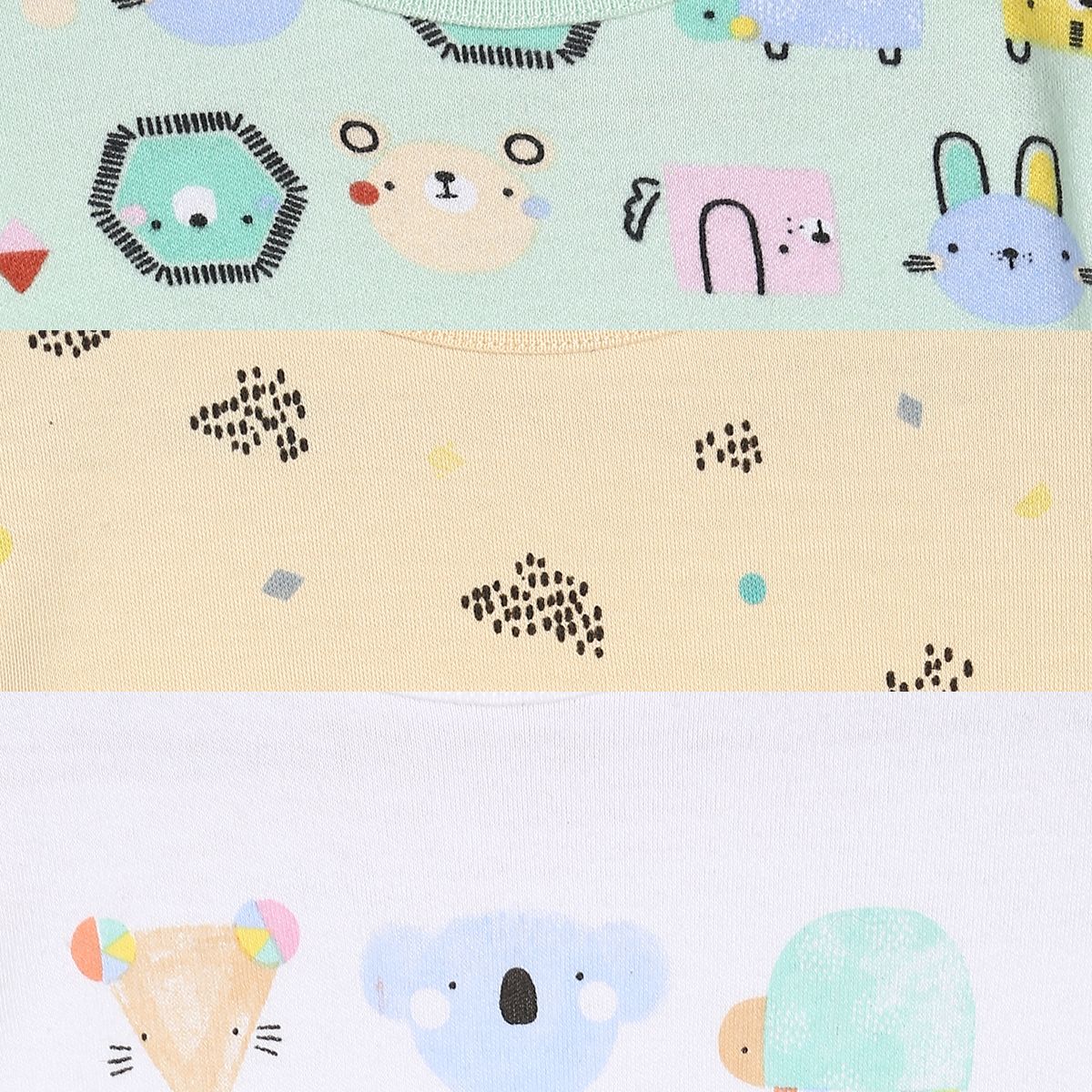 Boys Multicolor Pack Of 3 Body Suit