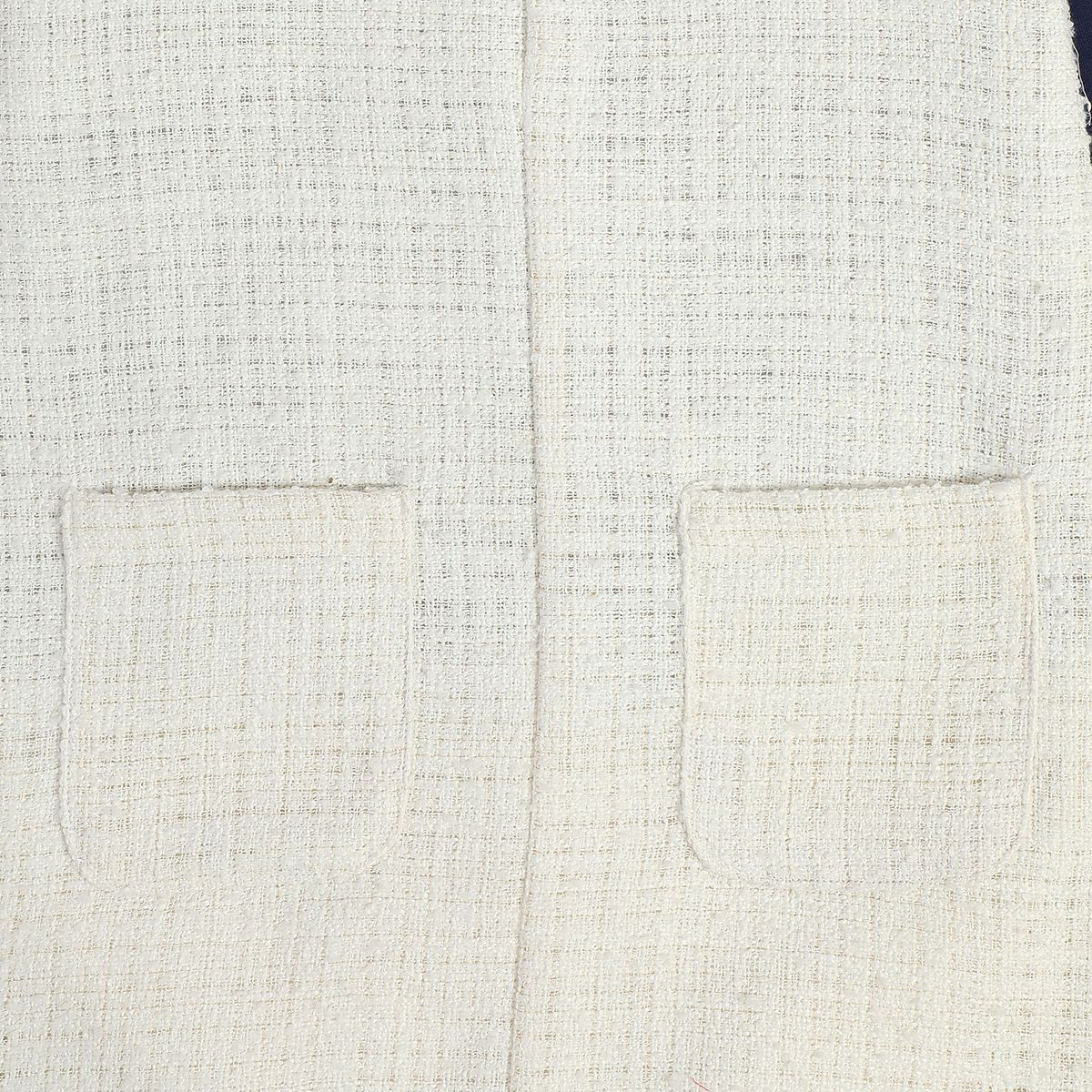 Girls Cotton Full Sleeves Self design Pinny Set - White & Dark blue