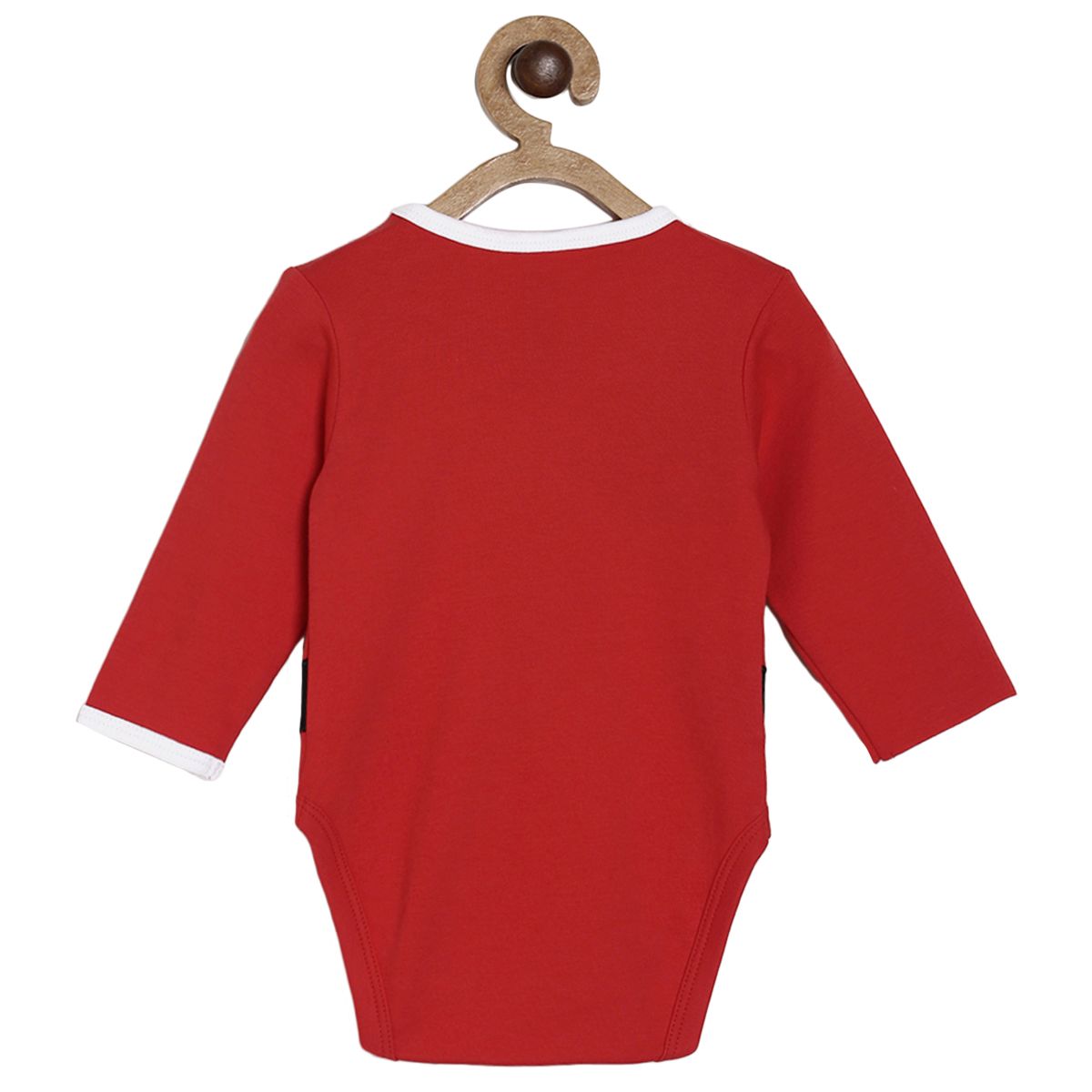 Pack of 2 bodysuit and bottom set - brick red & white for 0-3 Months