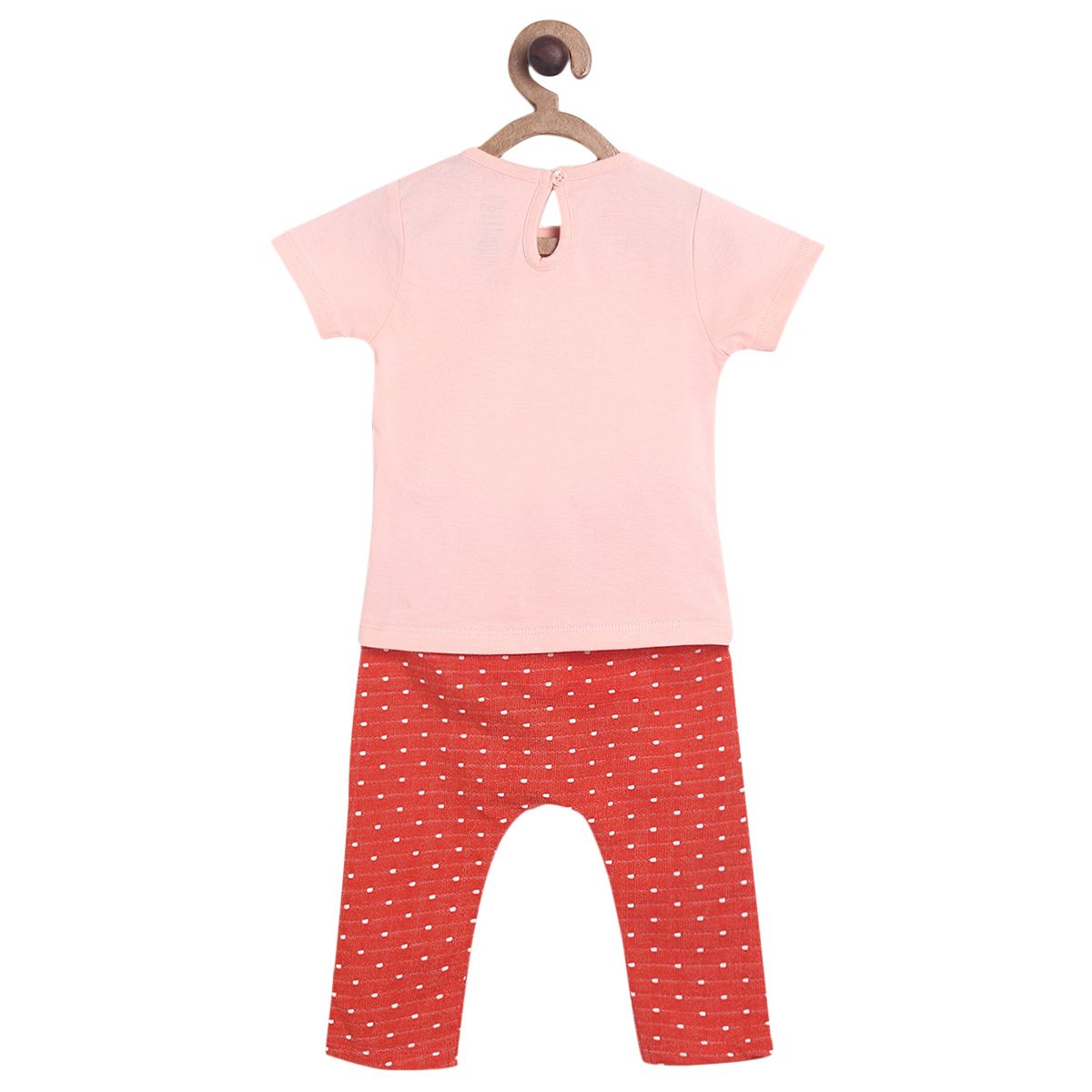 Pack of 2 top and bottom set - baby pink & red for 0-3 Months