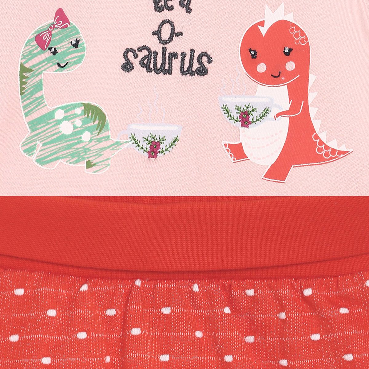 Pack of 2 top and bottom set - baby pink & red for 0-3 Months