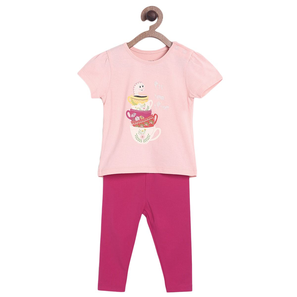 Pack of 2 top and bottom set - baby pink & magenta for 0-3 Months