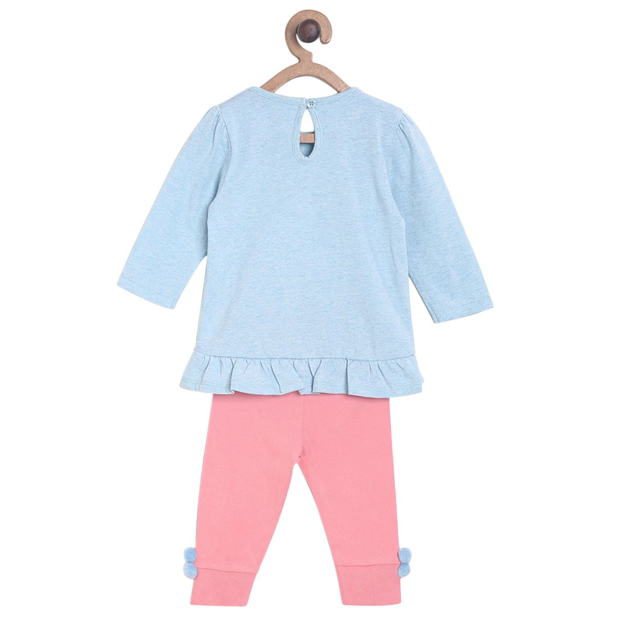 Pack of 2 top and bottom set - light blue & pink for 0-3 Months