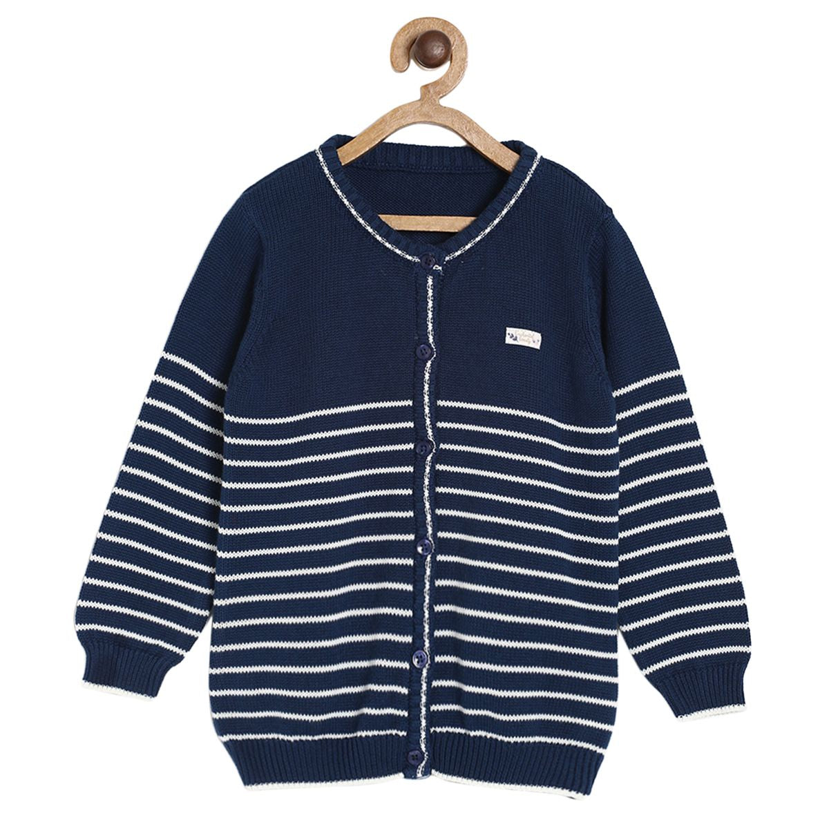 Pack of 1 sweater - navy blue & light blue for 0-3 Months