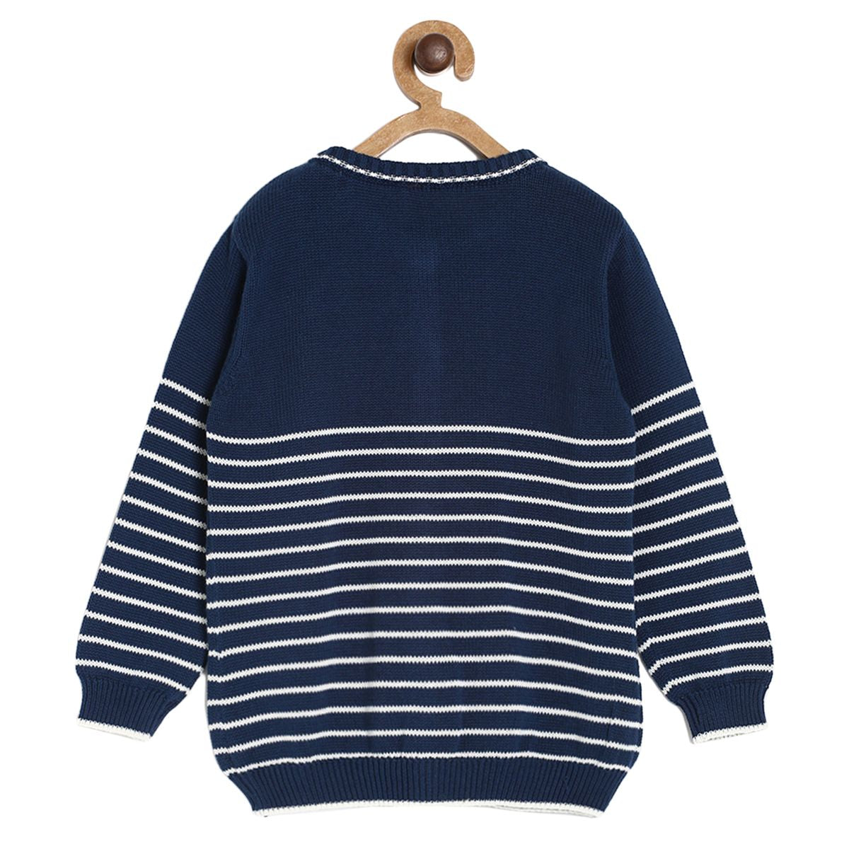 Pack of 1 sweater - navy blue & light blue for 0-3 Months