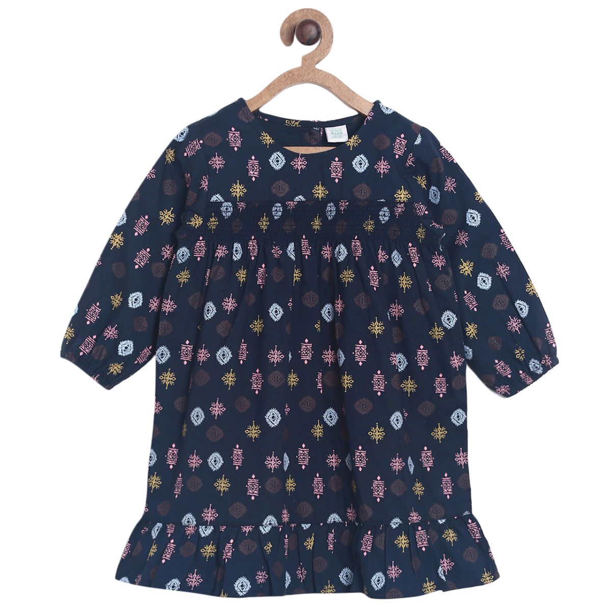 Pack of 1 woven dress - navy blue for 12-18 Months