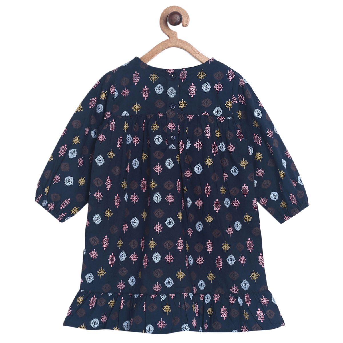 Pack of 1 woven dress - navy blue for 12-18 Months