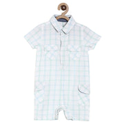 Pack of 1 romper - white & light sky blue for 0-3 Months