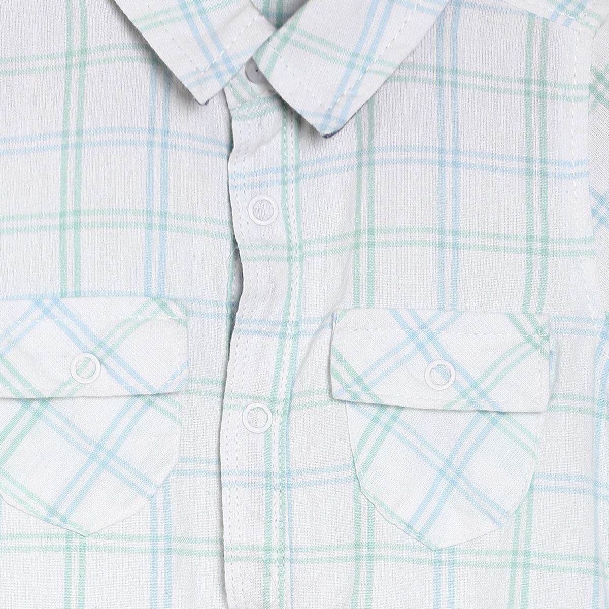 Pack of 1 romper - white & light sky blue for 0-3 Months