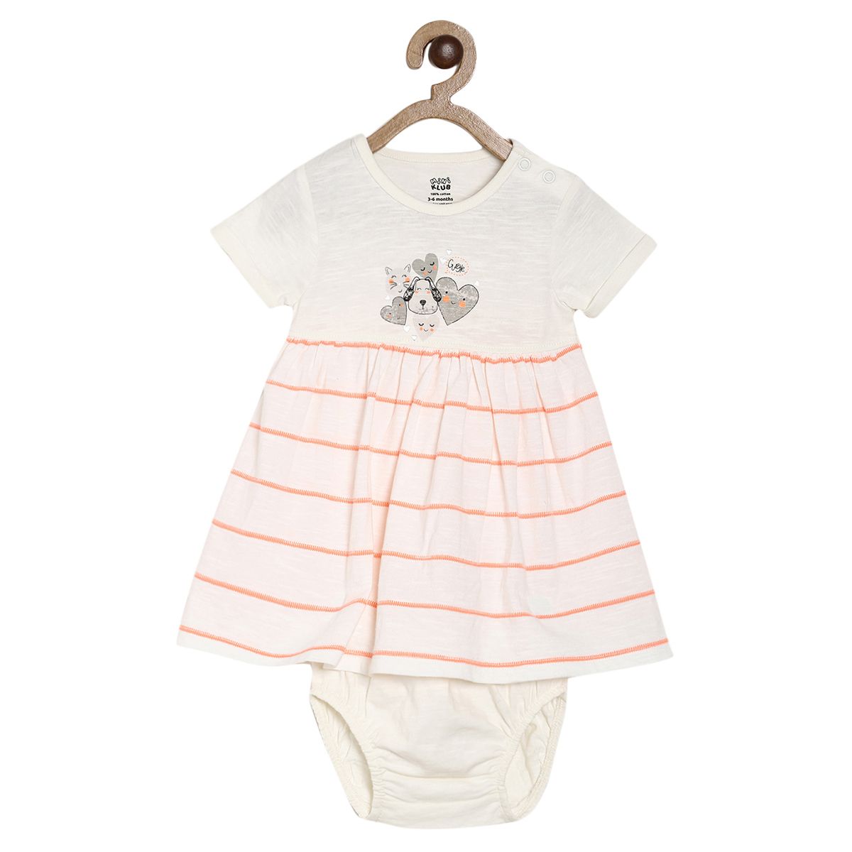 Pack of 2 dress with bloomer - off white for 0-3 Months