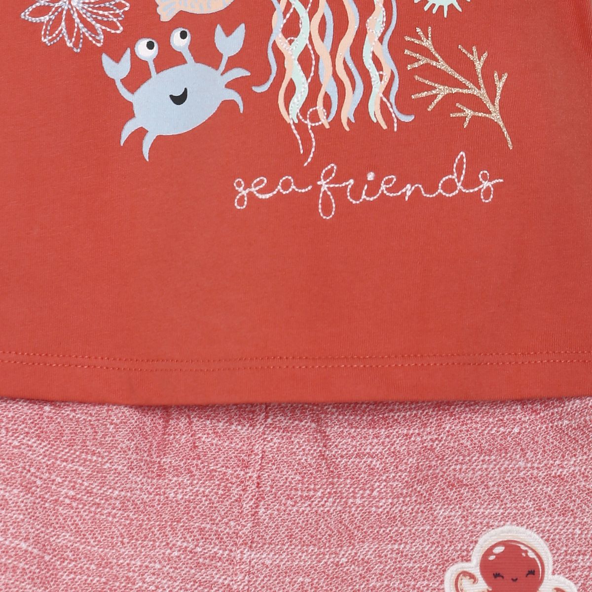 Pack of 2 top and shorts set - red for 0-3 Months