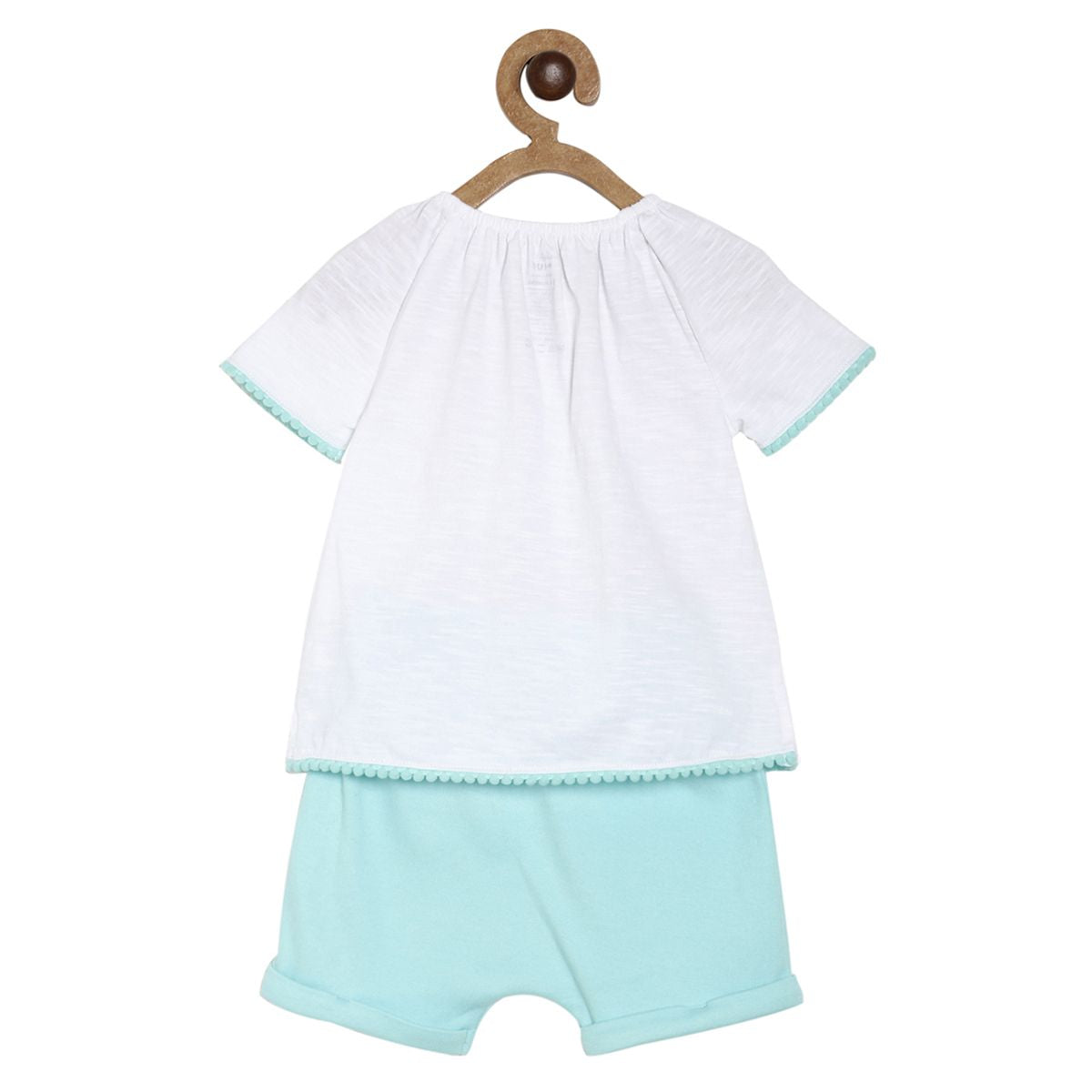 Pack of 2 top and shorts set - white for 0-3 Months