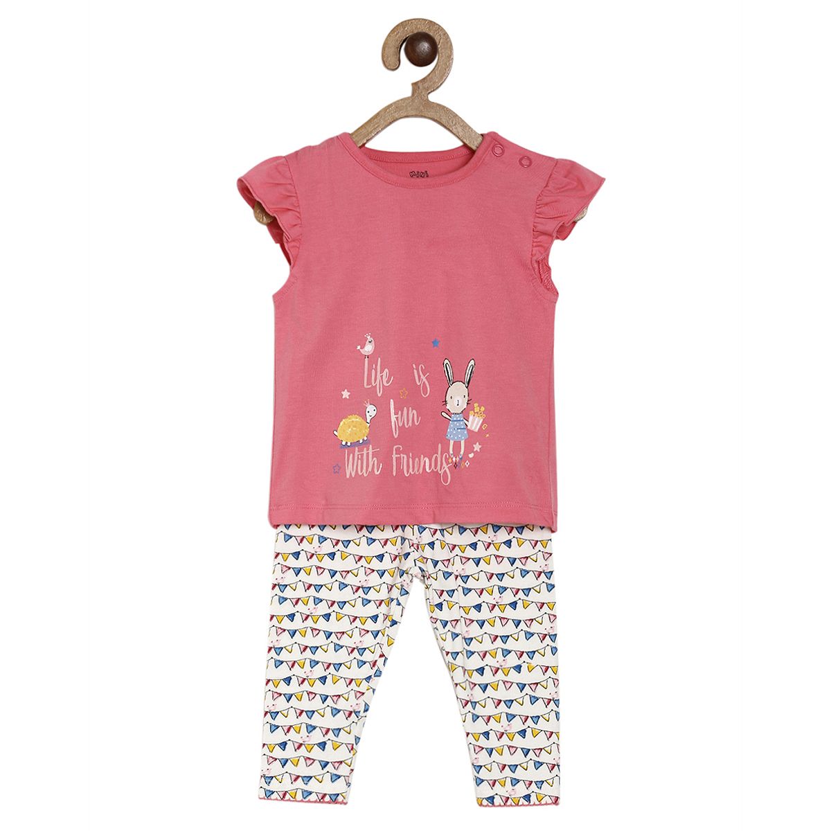 Pack of 2 top and legging set - rose for 0-3 Months