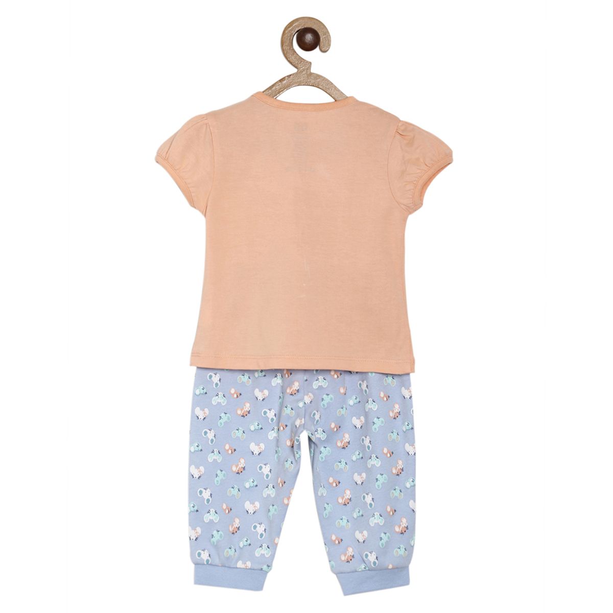 Pack of 2 top and bottom set - coral for 0-3 Months