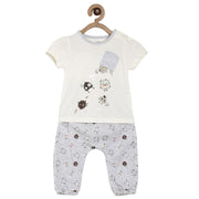 Pack of 2 top and bottom set - grey marl for 0-3 Months