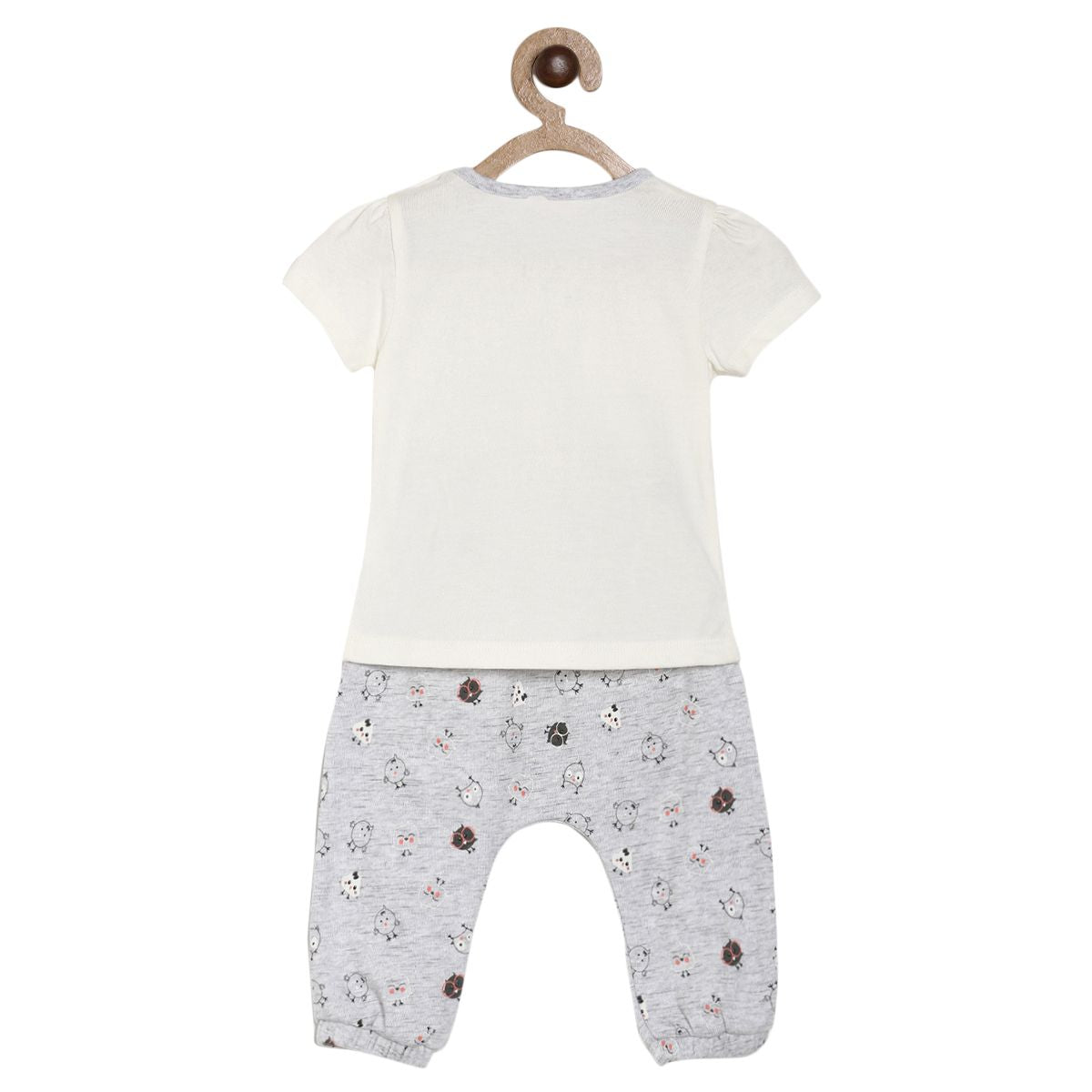 Pack of 2 top and bottom set - grey marl for 0-3 Months