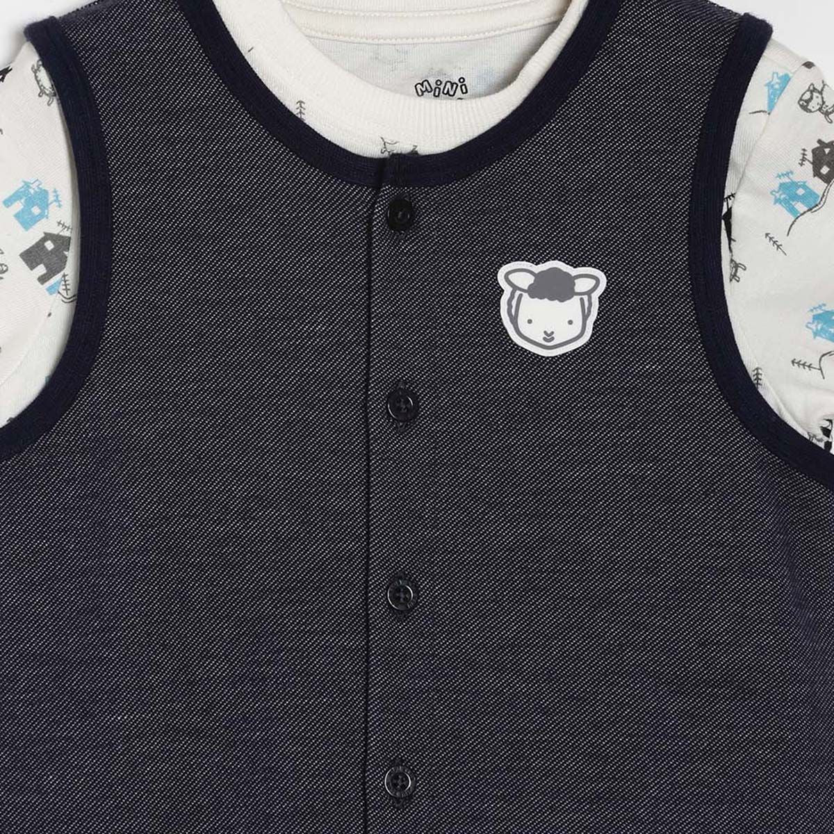 Pack of 2 knit dungaree set - navy for 3-6 Months