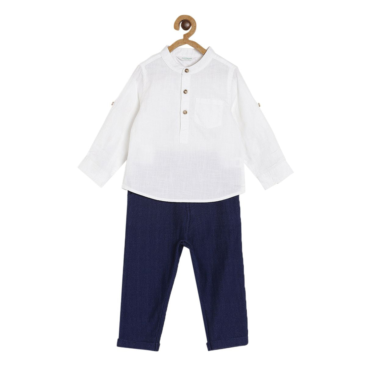 Boys White T-Shirt & Knit Bottom