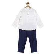 Boys White T-Shirt & Knit Bottom