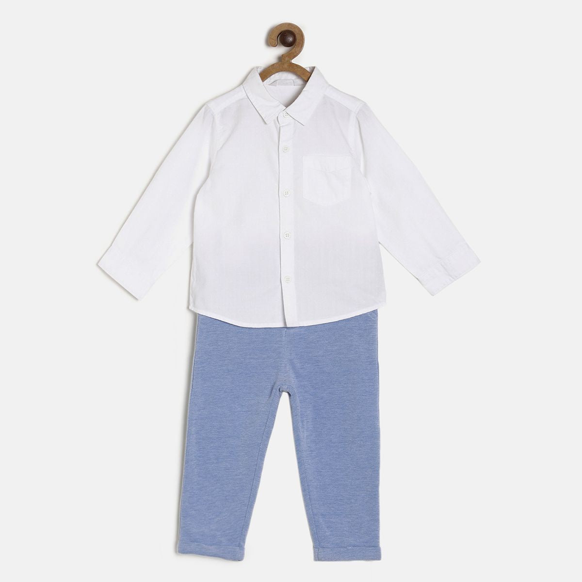 Woven Shirt Knit Bottom