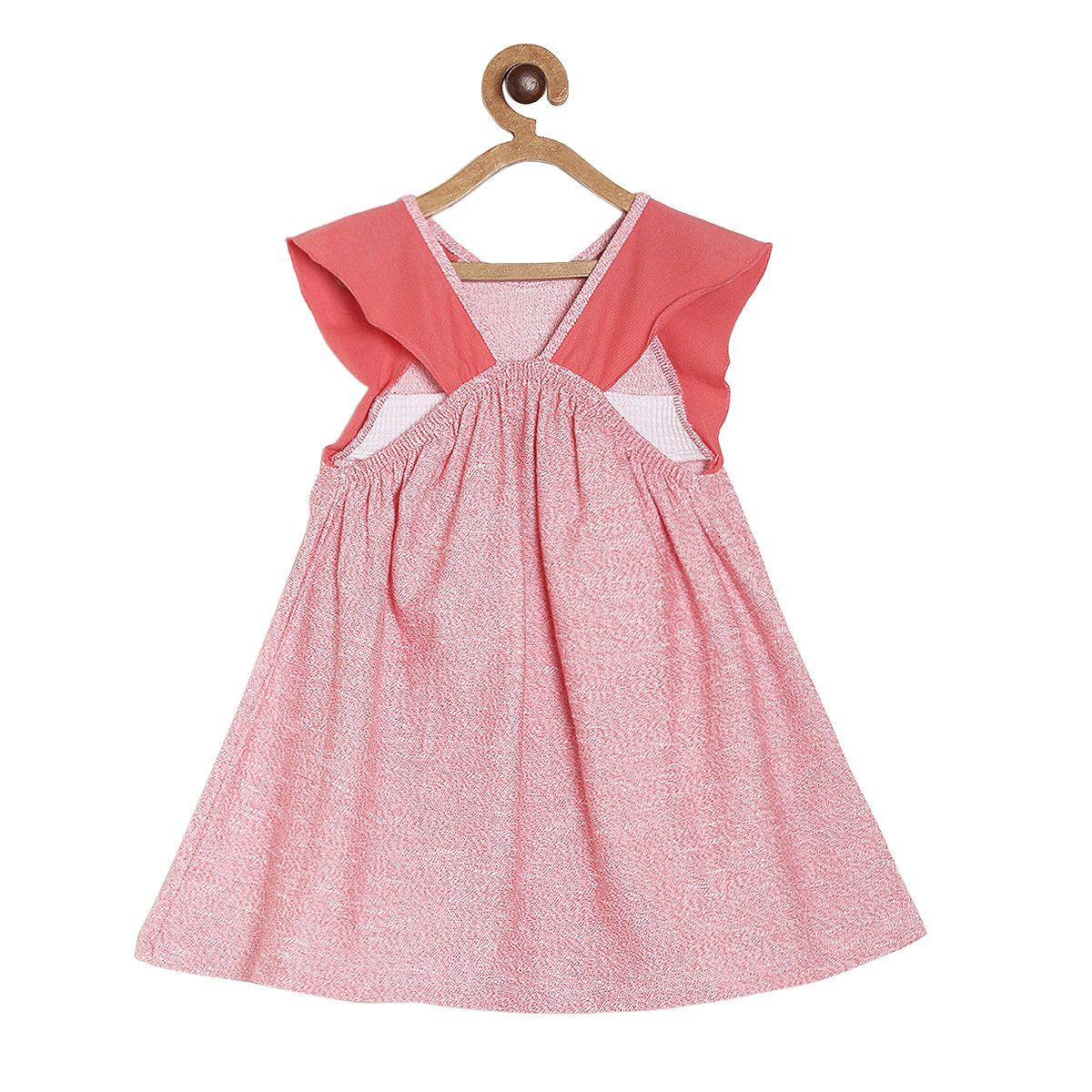 Pack of 1 mix media dress - red for 3-6 Months
