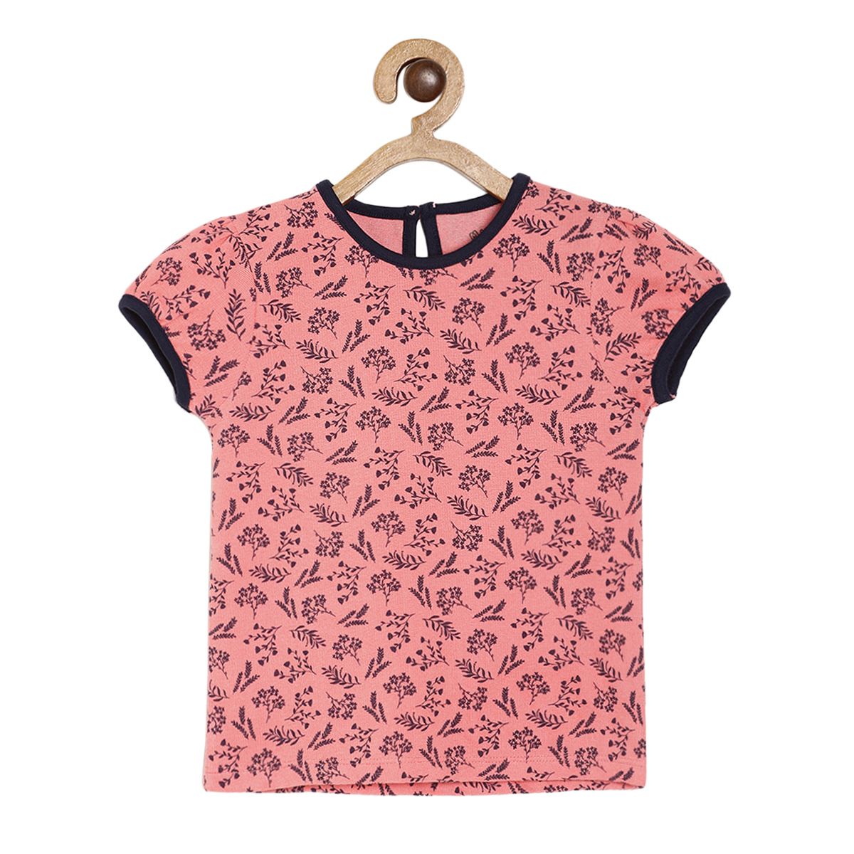 Pack of 1 knit top - rose pink & black for 3-6 Months